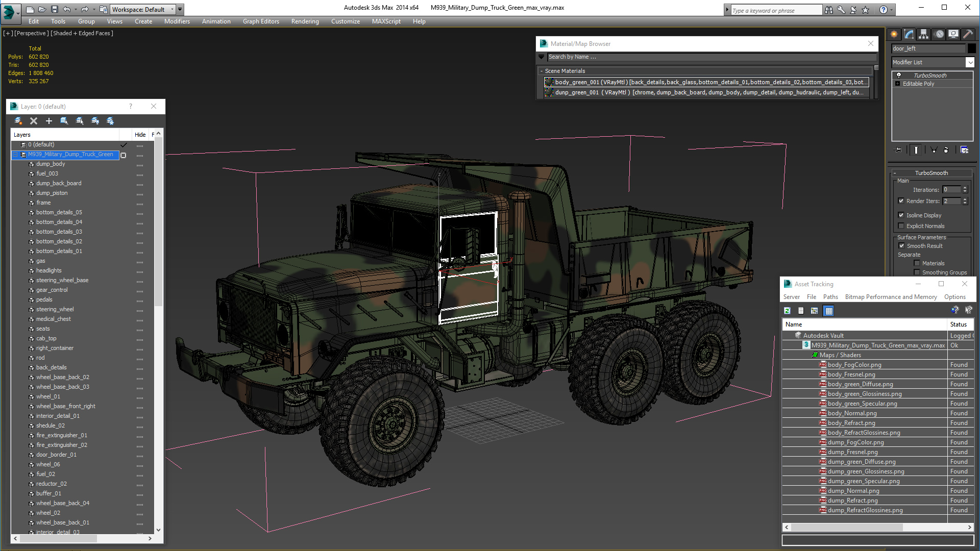 3D model M939 Military Dump Truck Green