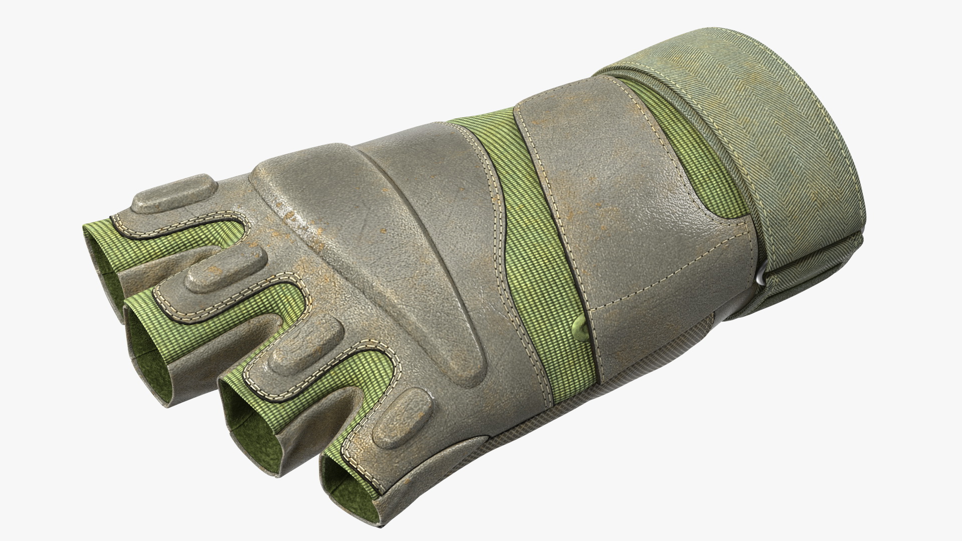 Tactical Fingerless Gloves Green 3D