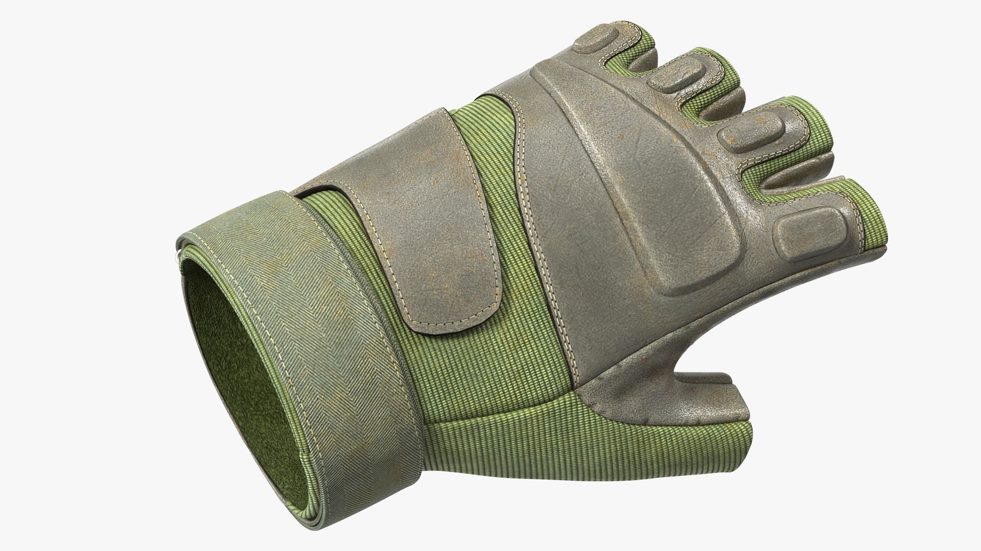 Tactical Fingerless Gloves Green 3D