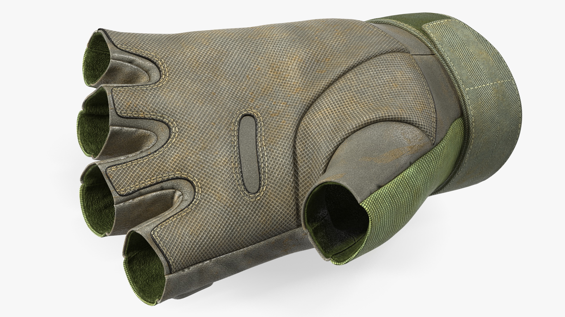 Tactical Fingerless Gloves Green 3D