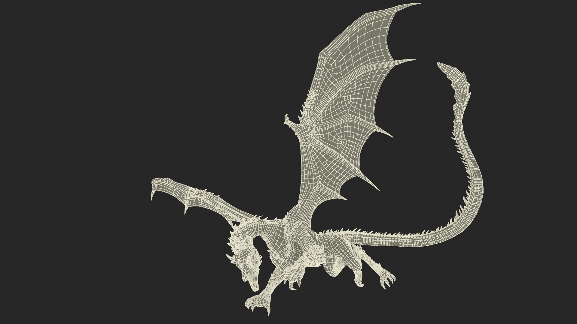 3D model Fantasy Winged Dragon Creature