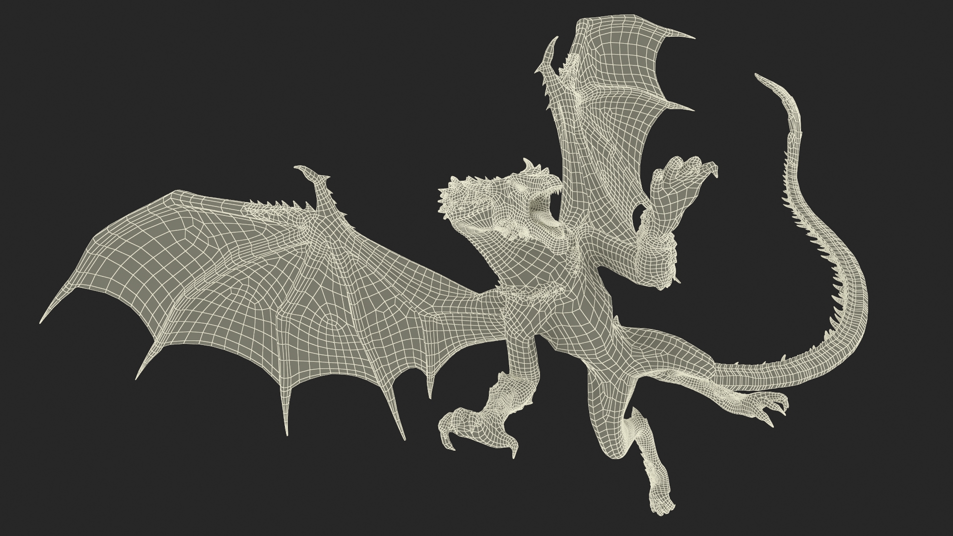 3D model Fantasy Winged Dragon Creature