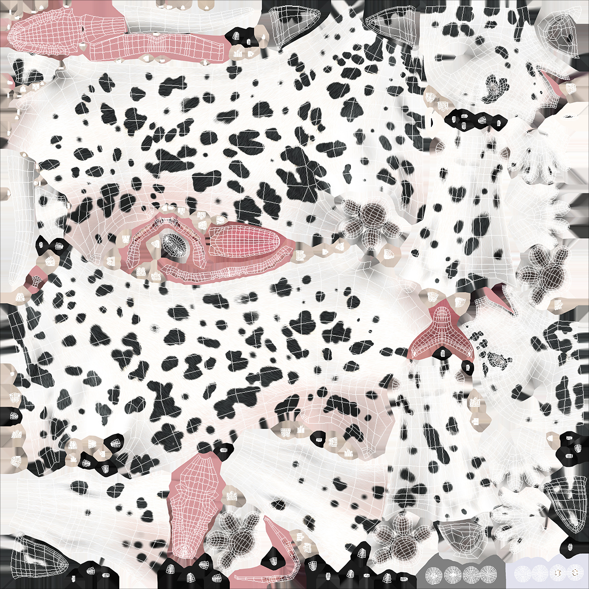 Spotted Sitting Dalmatian Dog 3D model