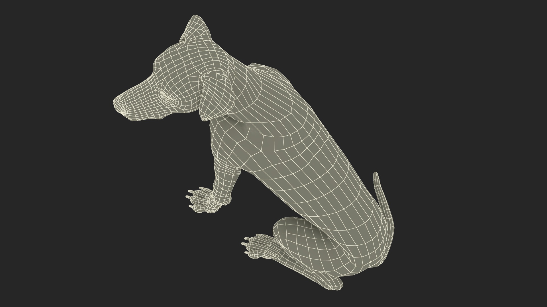 Spotted Sitting Dalmatian Dog 3D model