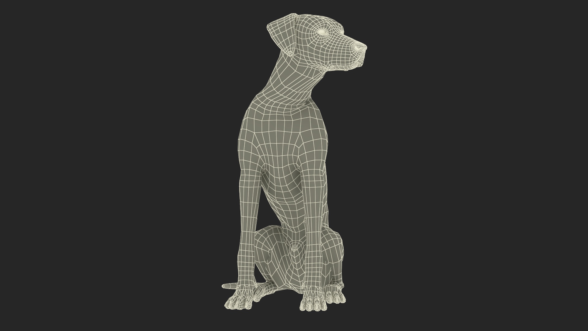 Spotted Sitting Dalmatian Dog 3D model