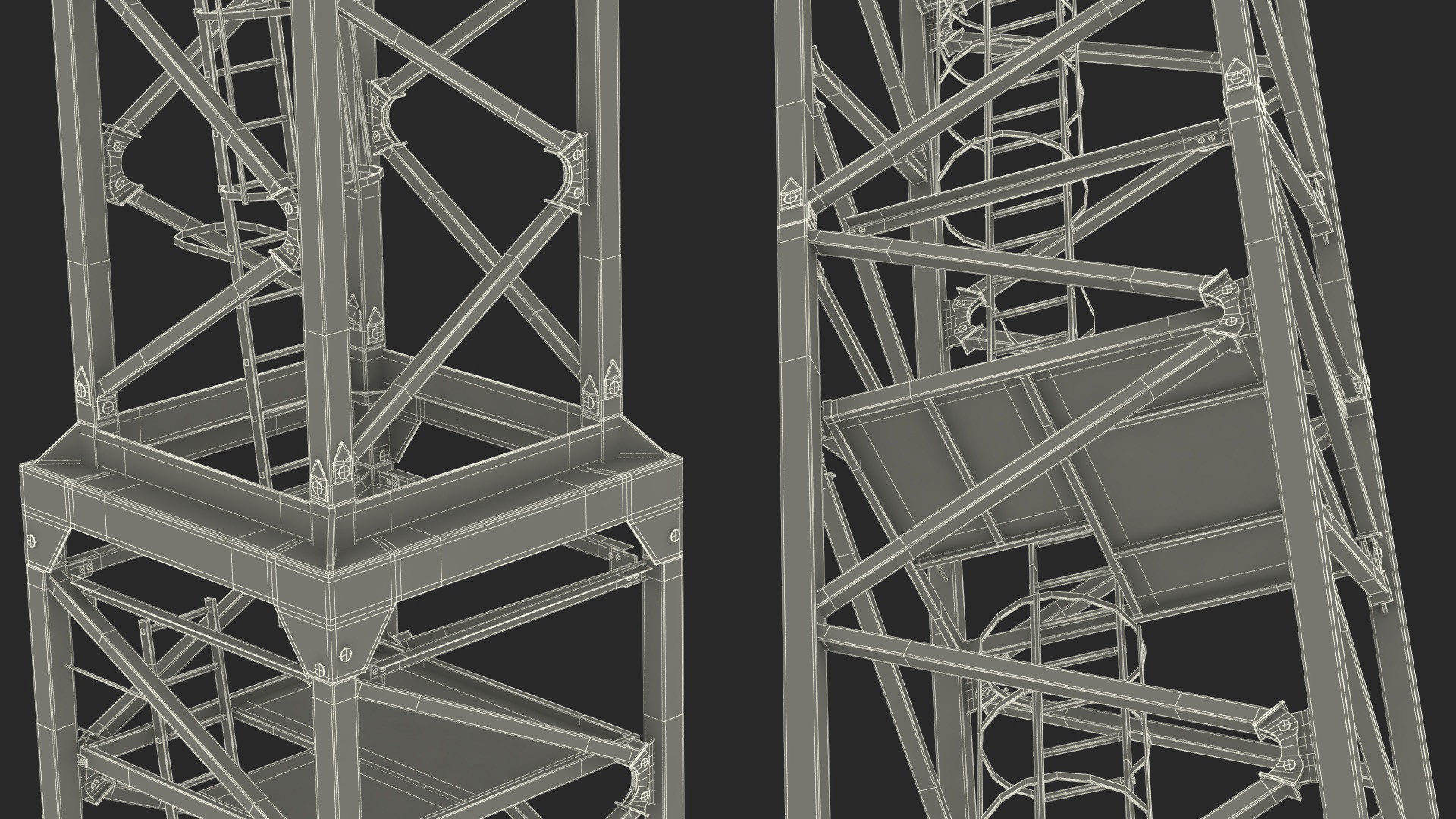 3D Tower Crane Rigged model