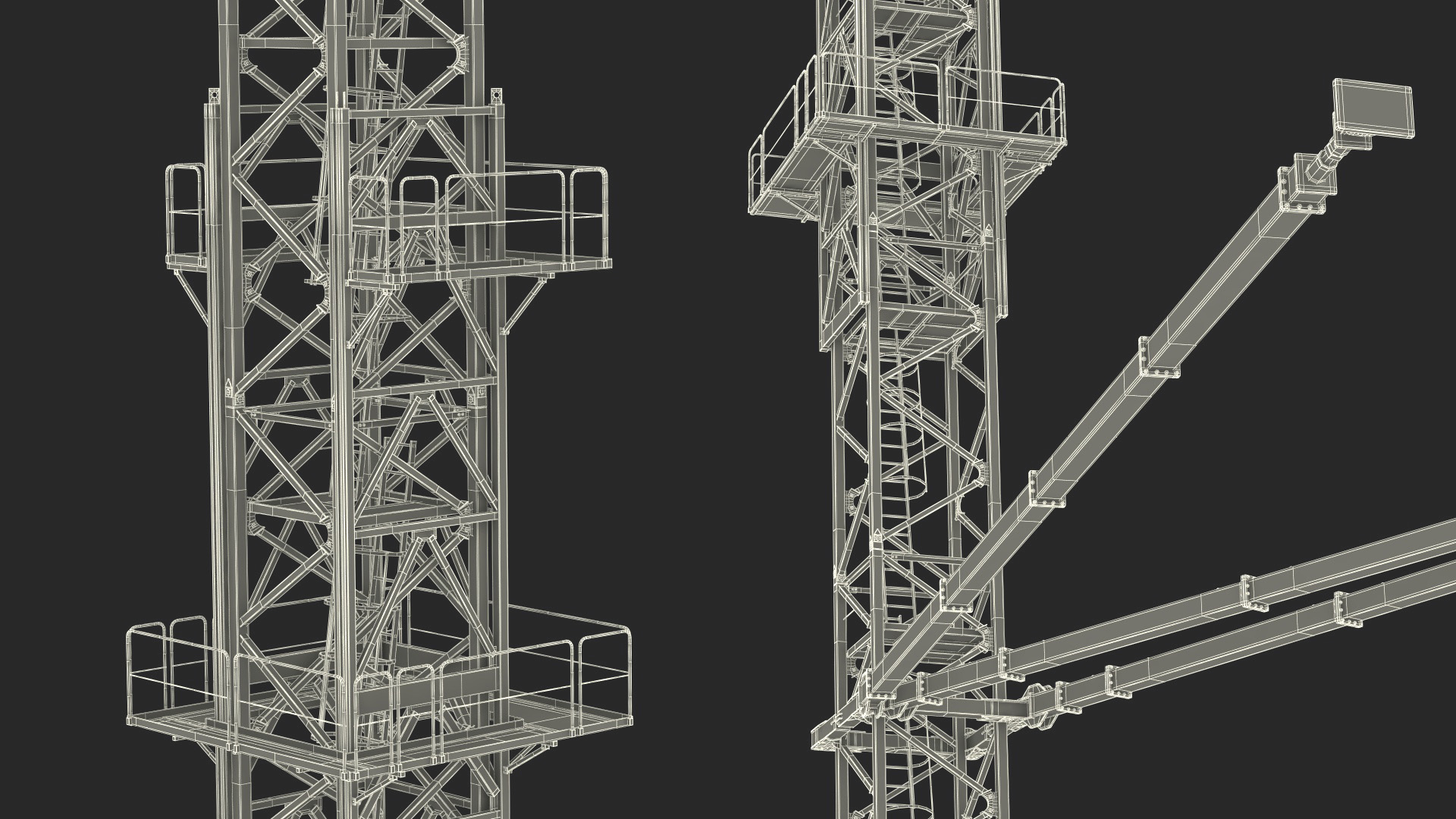 3D Tower Crane Rigged model