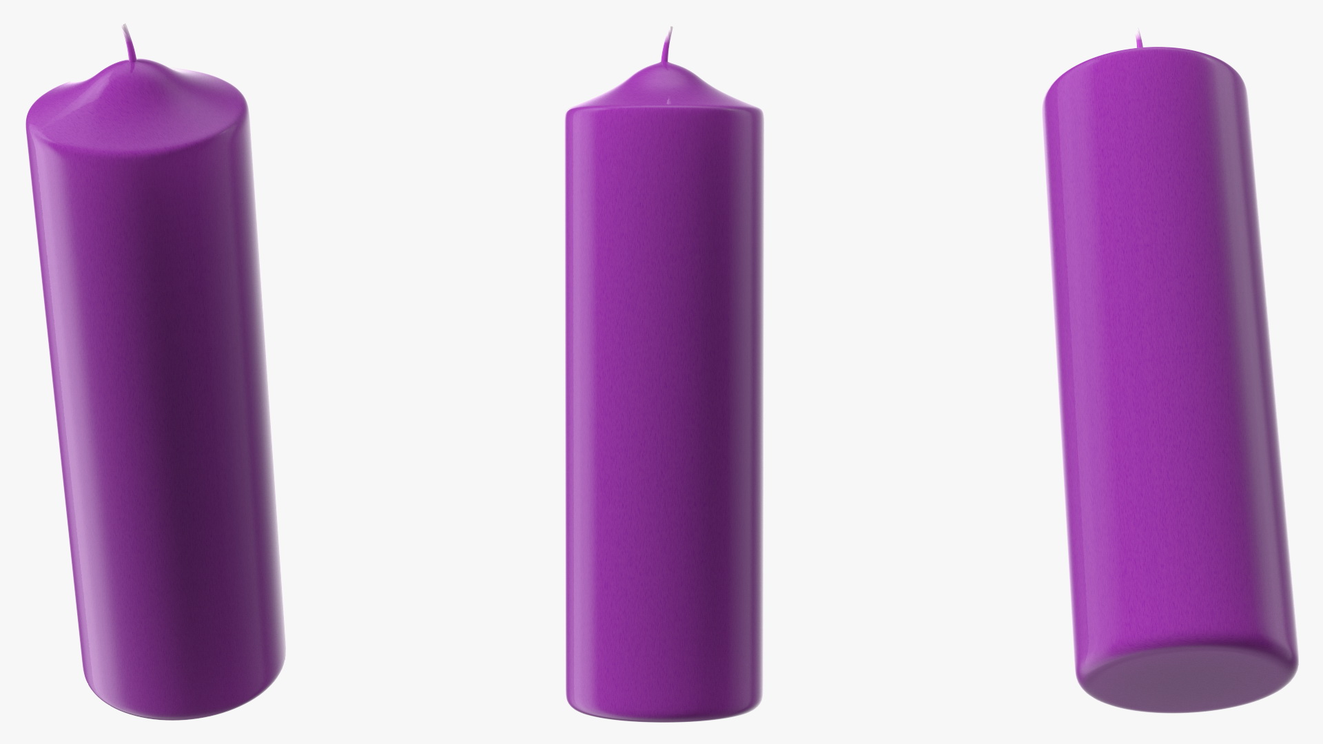 3D model Dome Top Altar Pillar Candle Purple