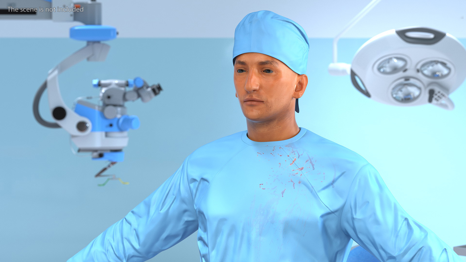 3D Blood Stained Surgeon Doctor model