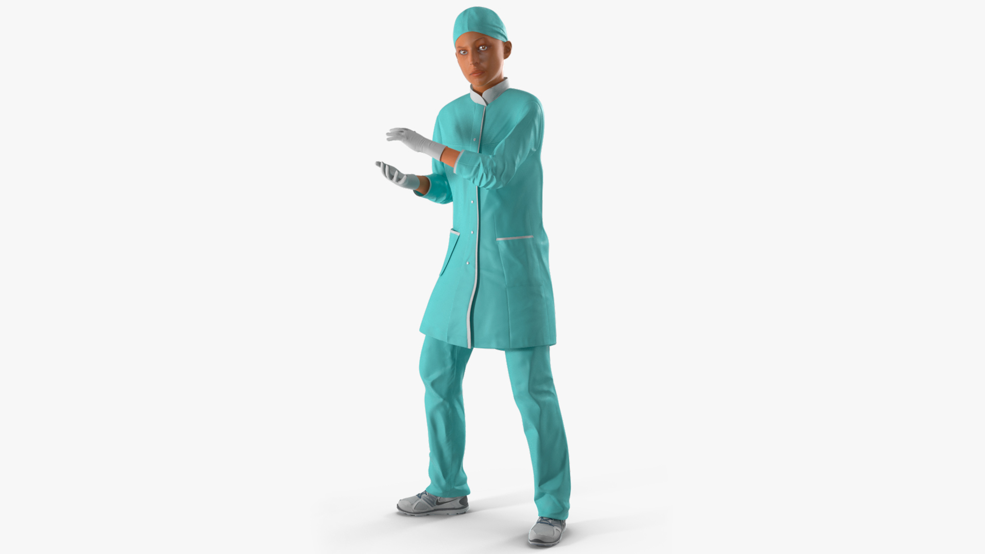 3D Female Surgeon Doctor Woman Rigged for Cinema 4D model