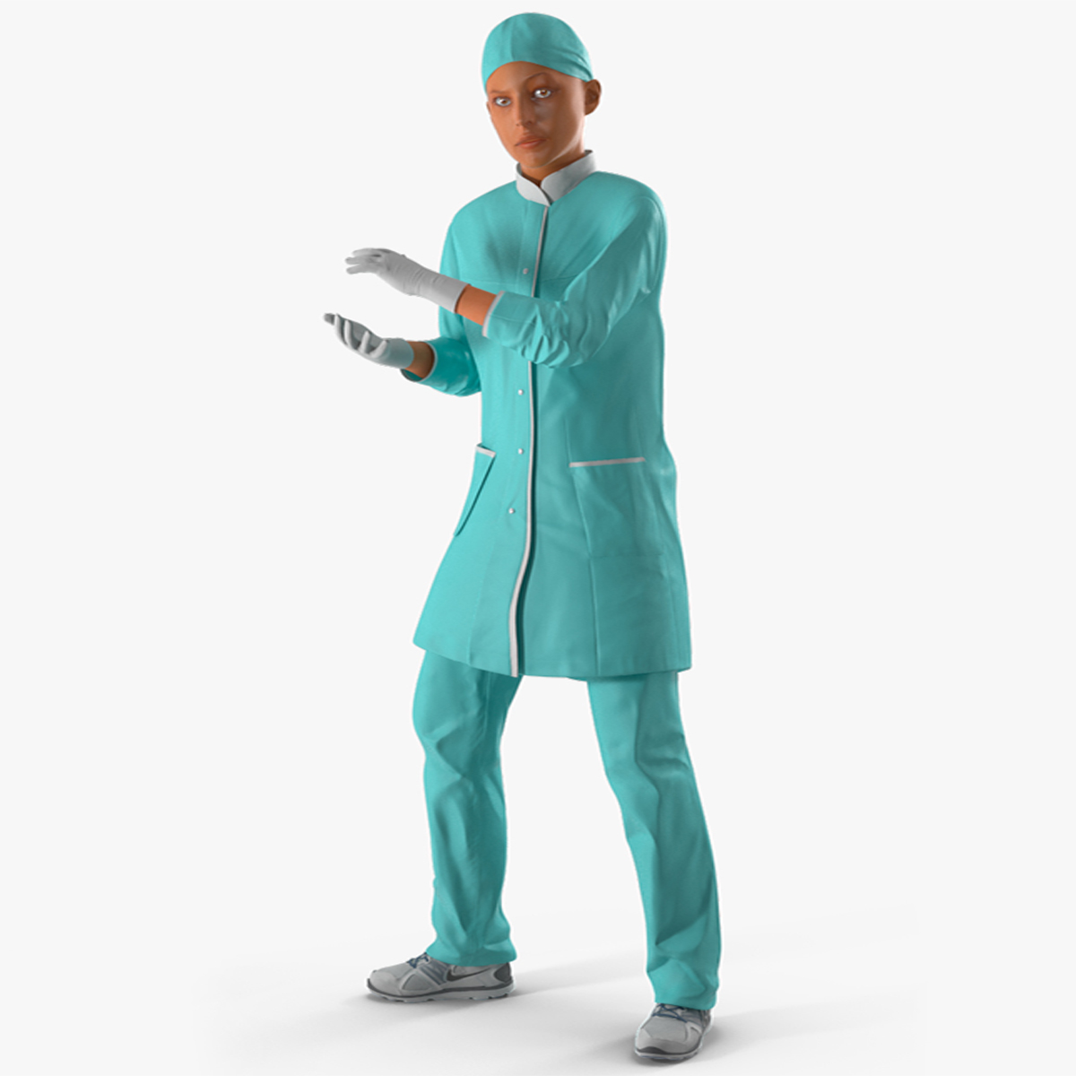 3D Female Surgeon Doctor Woman Rigged for Cinema 4D model