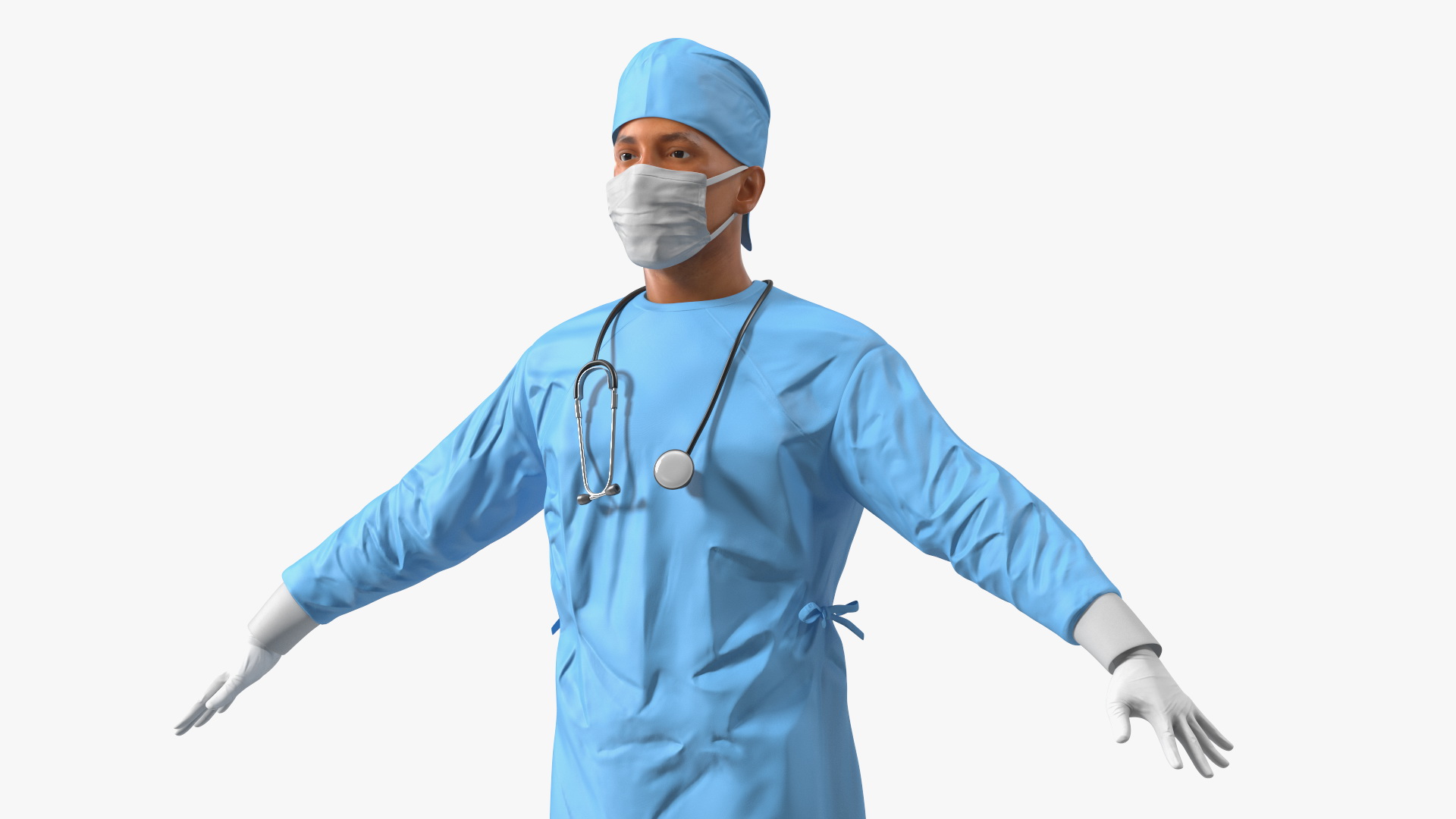 3D Surgeon Doctor in Mask Rigged for Maya model