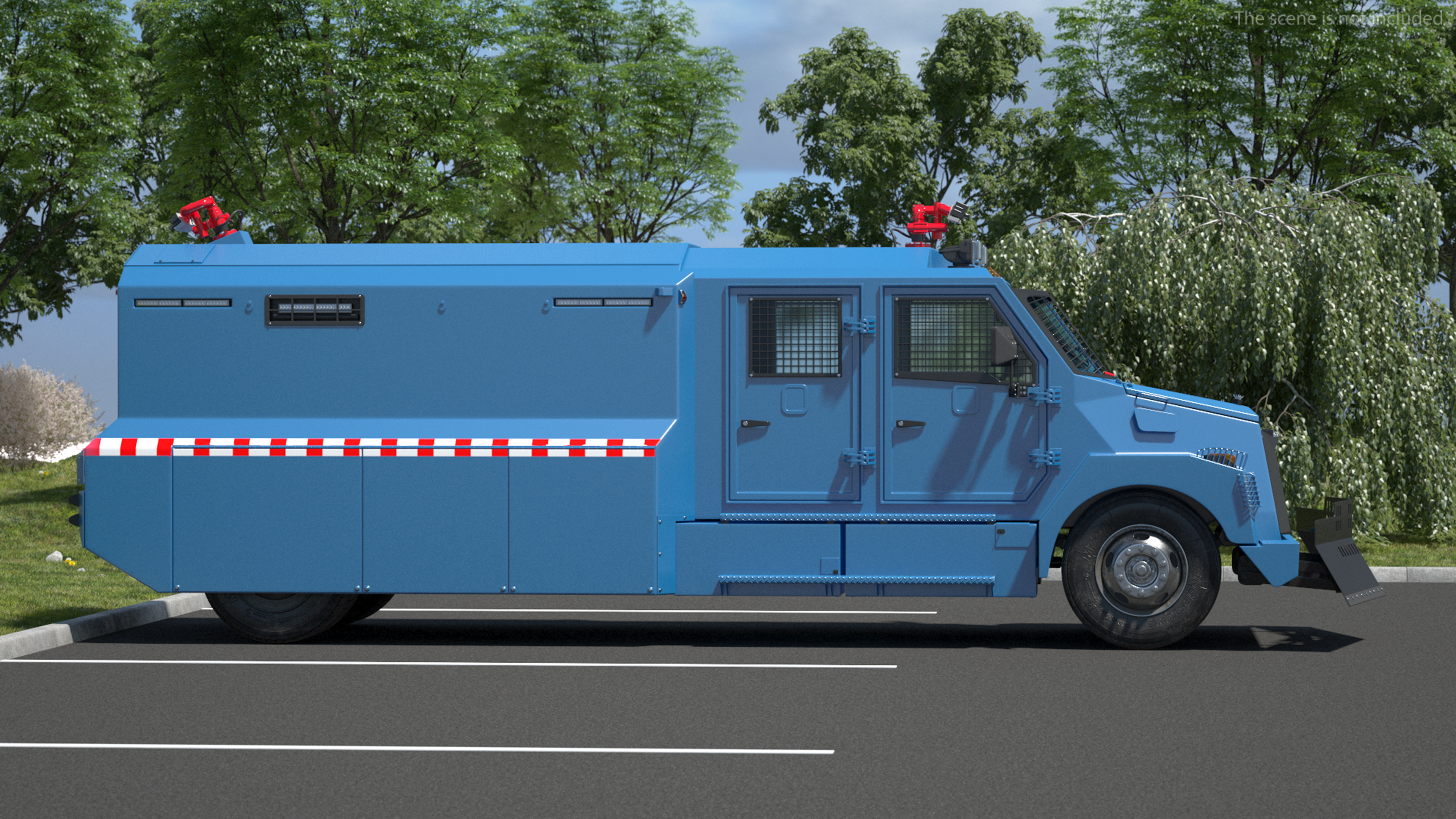 3D Armored Riot Control Vehicle Blue model