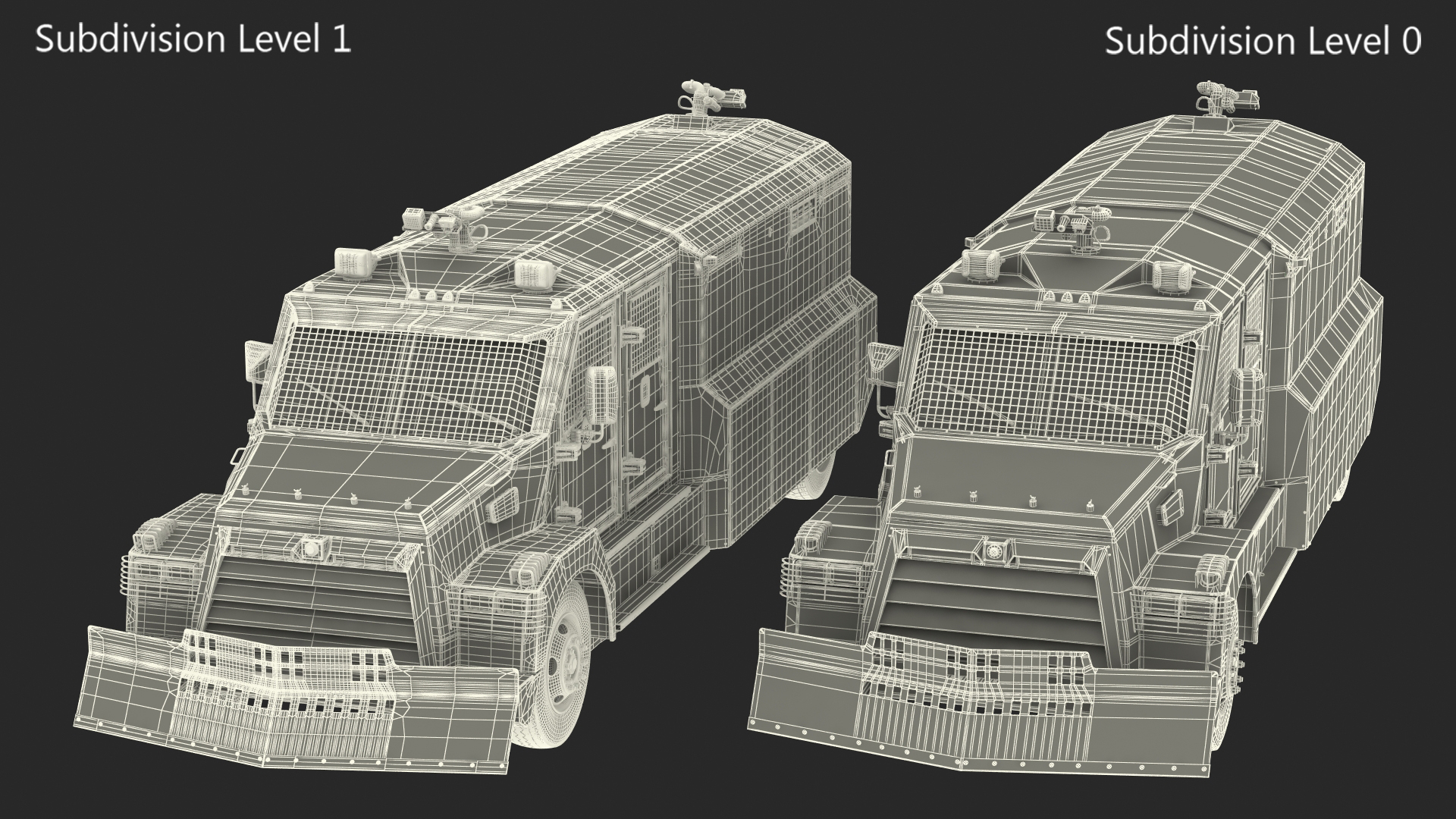 3D Armored Riot Control Vehicle Blue model