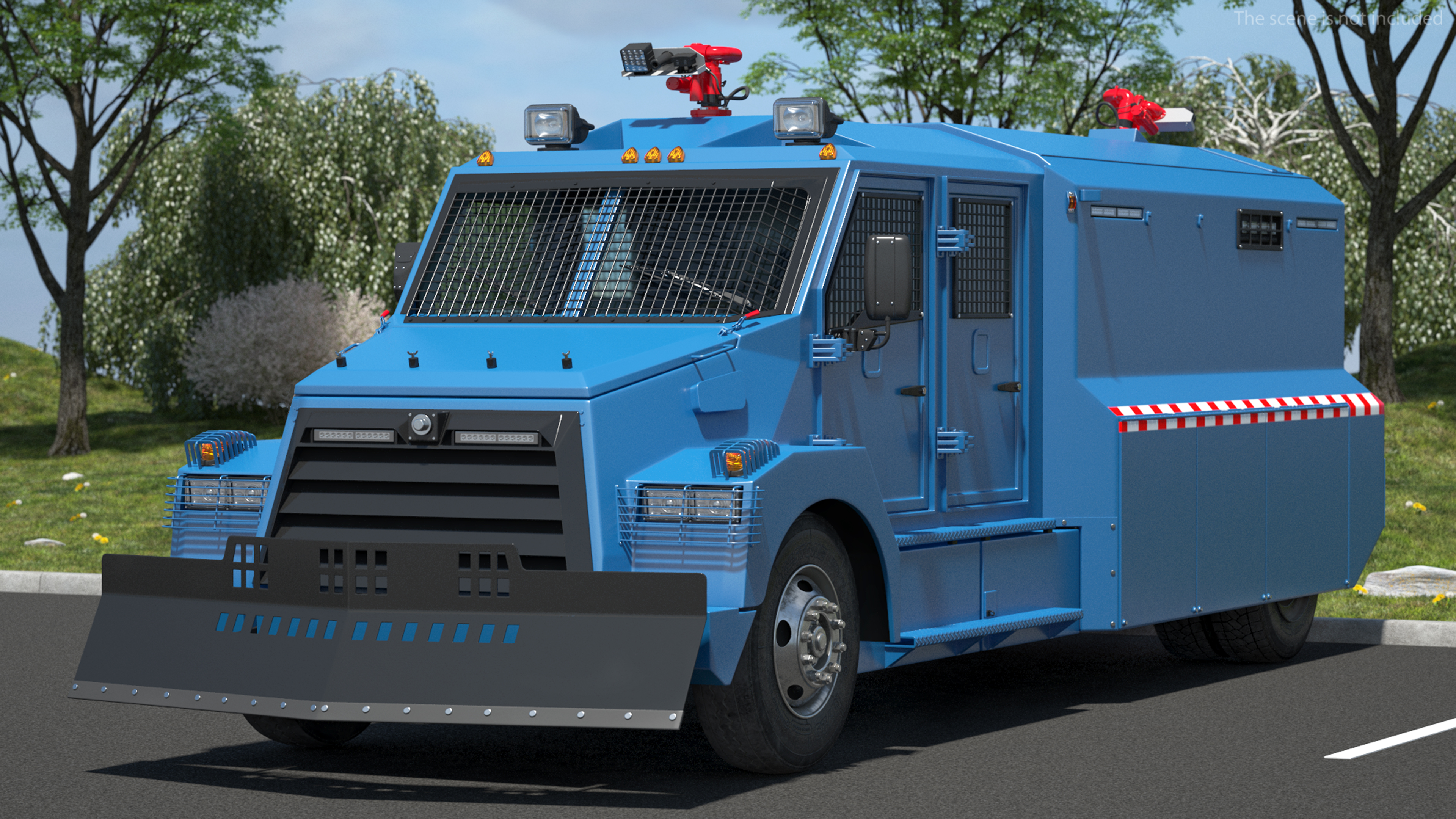 3D Armored Riot Control Vehicle Blue model