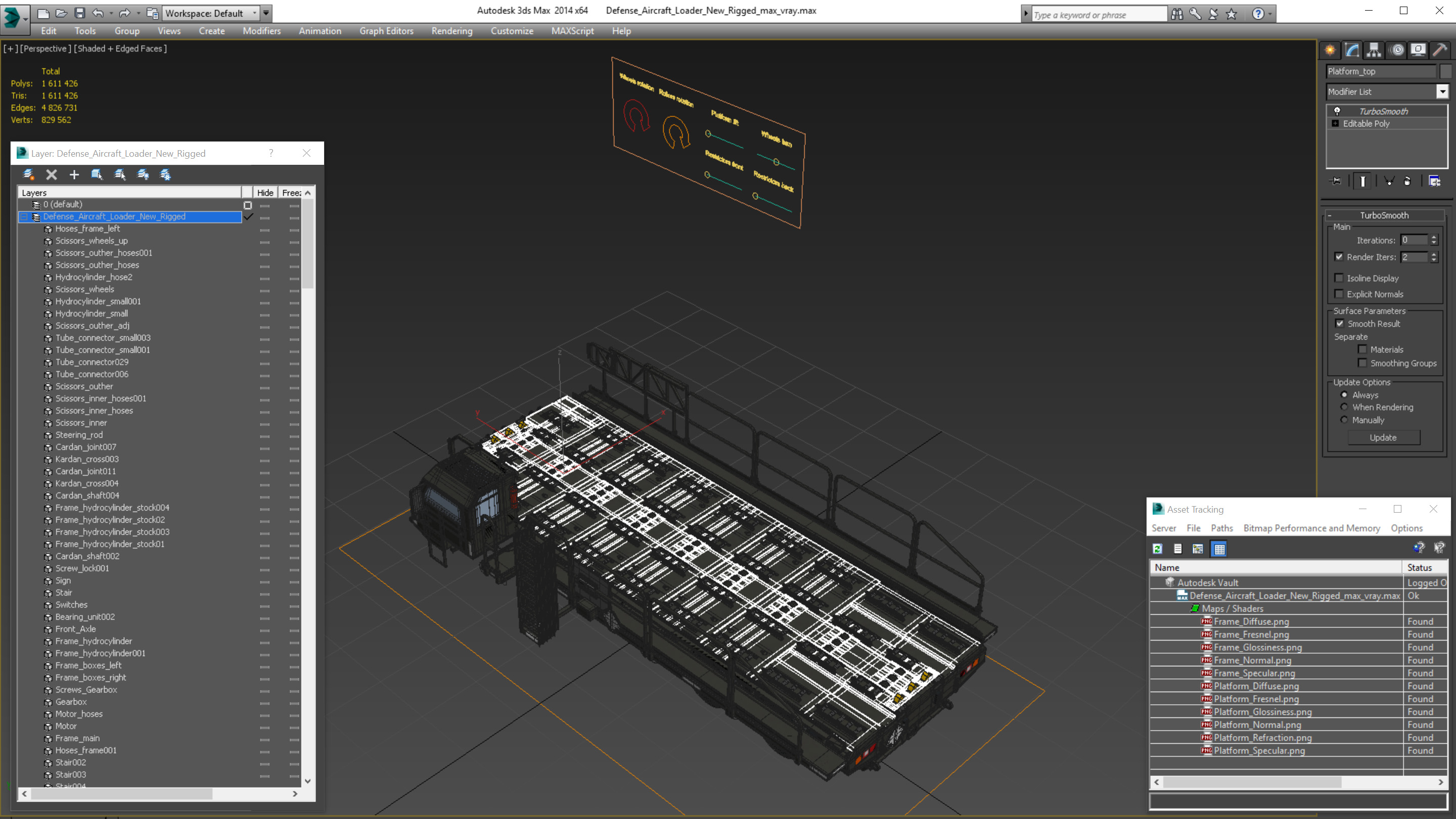 Defense Aircraft Loader New Rigged 3D model