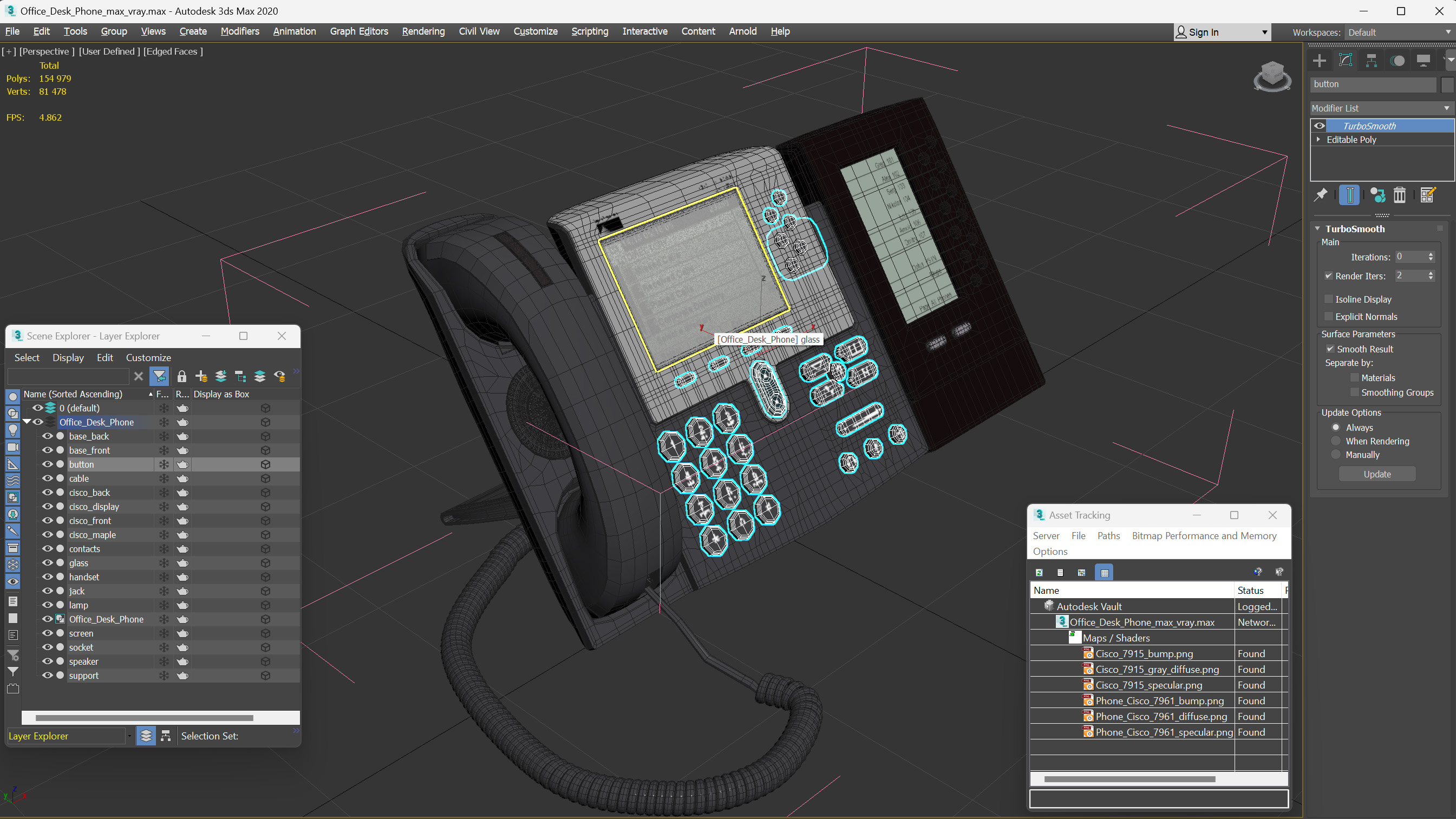 Office Desk Phone 3D