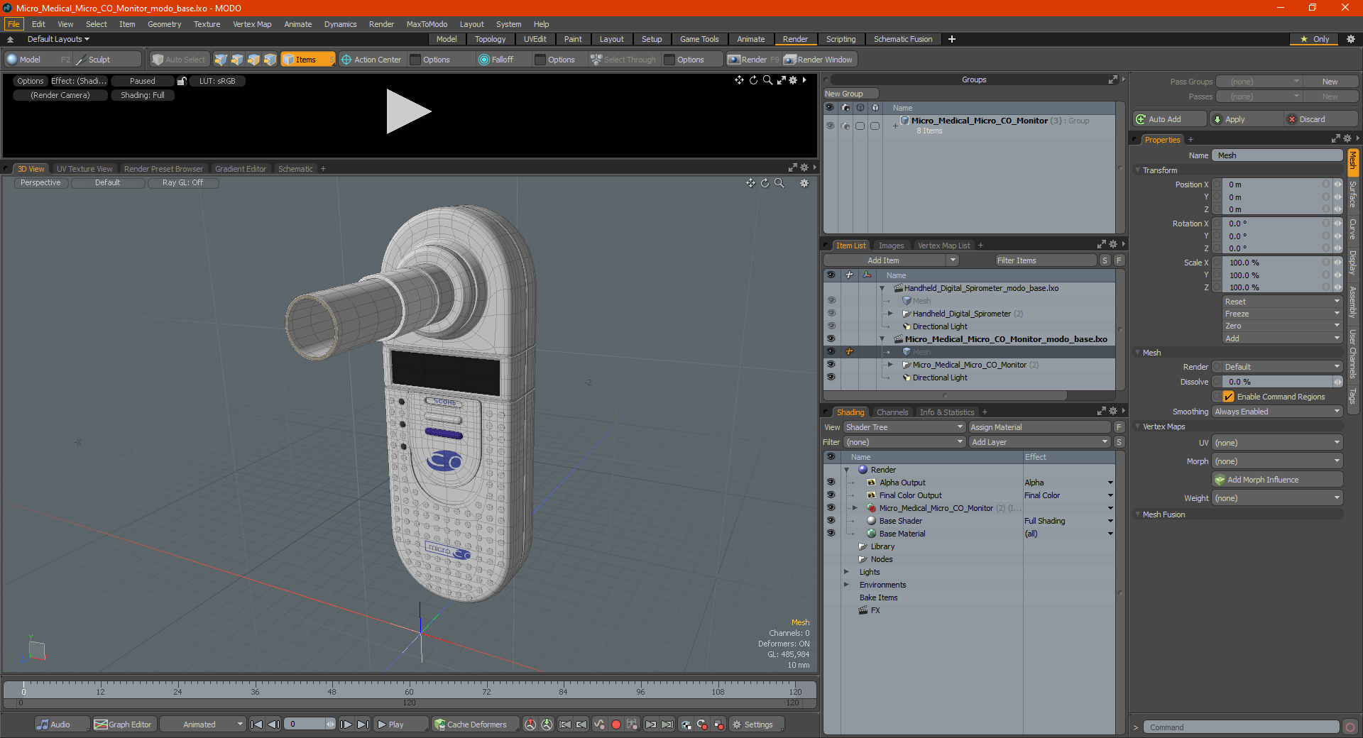 3D model Micro Medical Micro CO Monitor