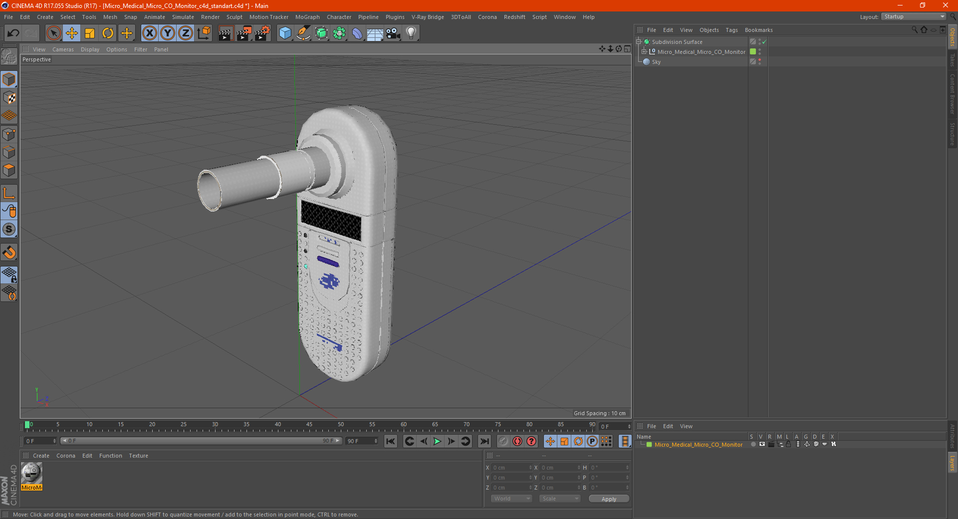 3D model Micro Medical Micro CO Monitor