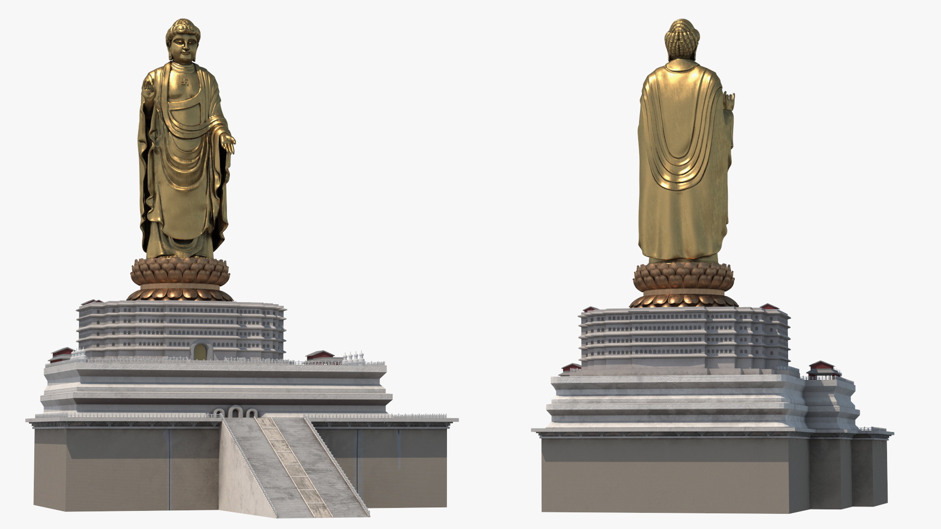 3D model Spring Temple Buddha