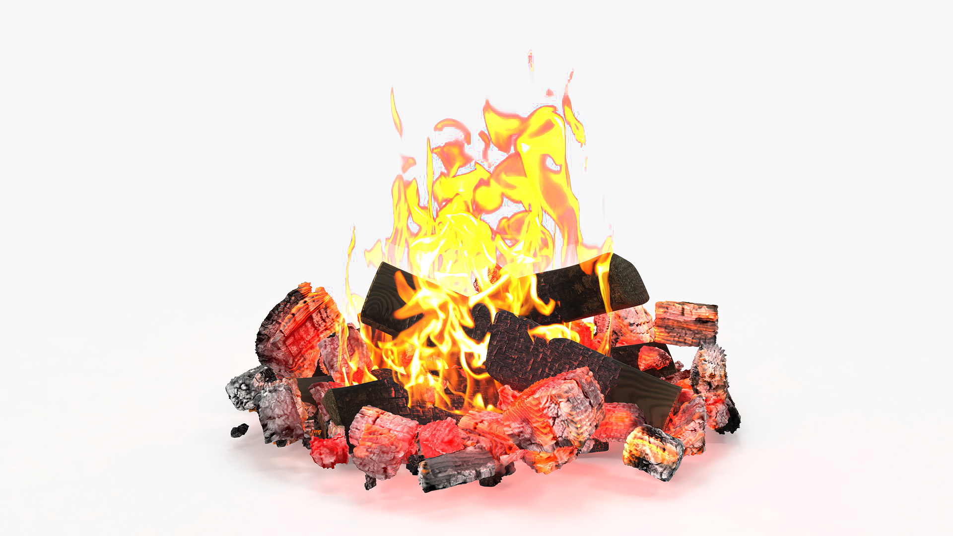 3D model Garden Fire Pit with Fire Open