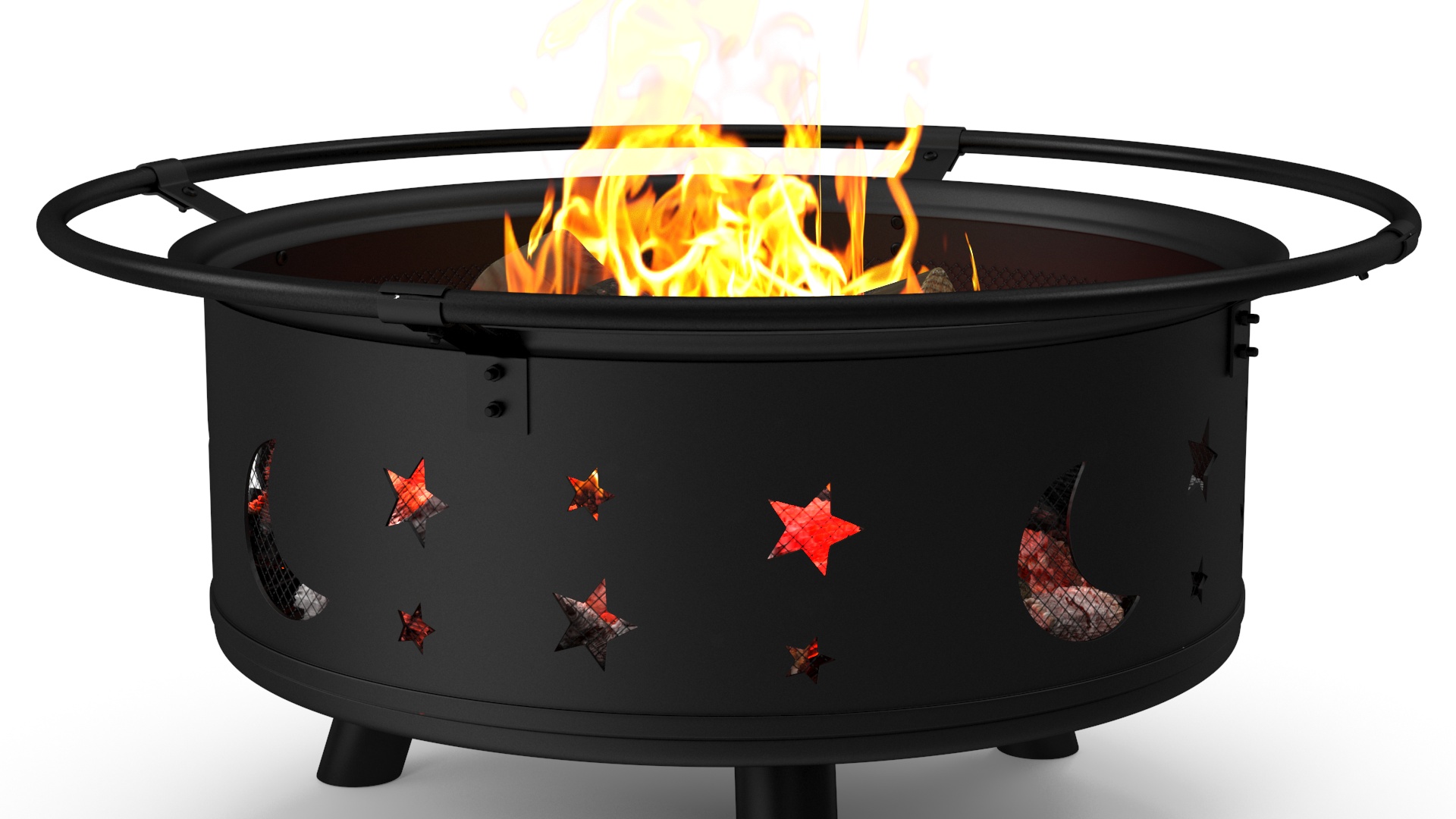 3D model Garden Fire Pit with Fire Open