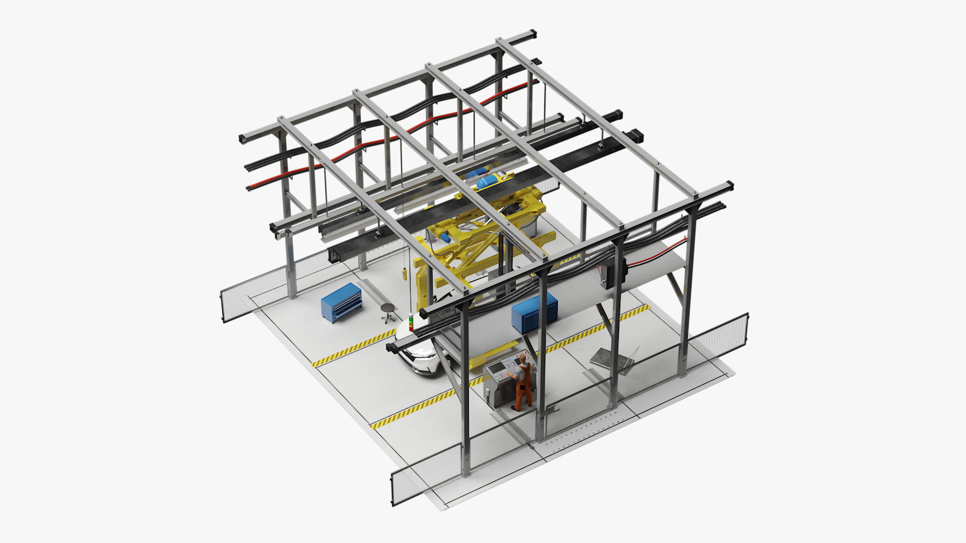 3D model Honda Body Conveyor and Worker