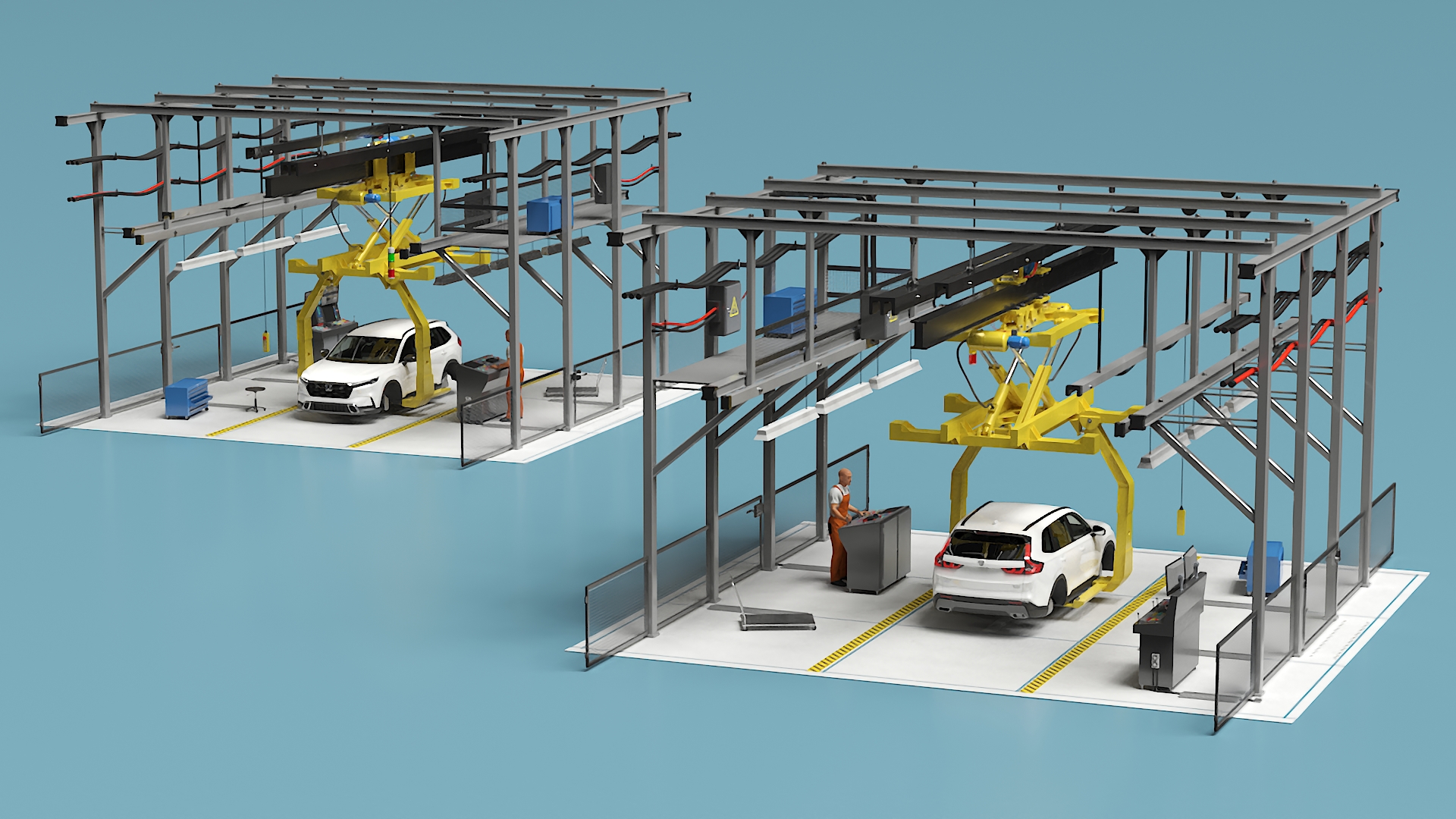 3D model Honda Body Conveyor and Worker