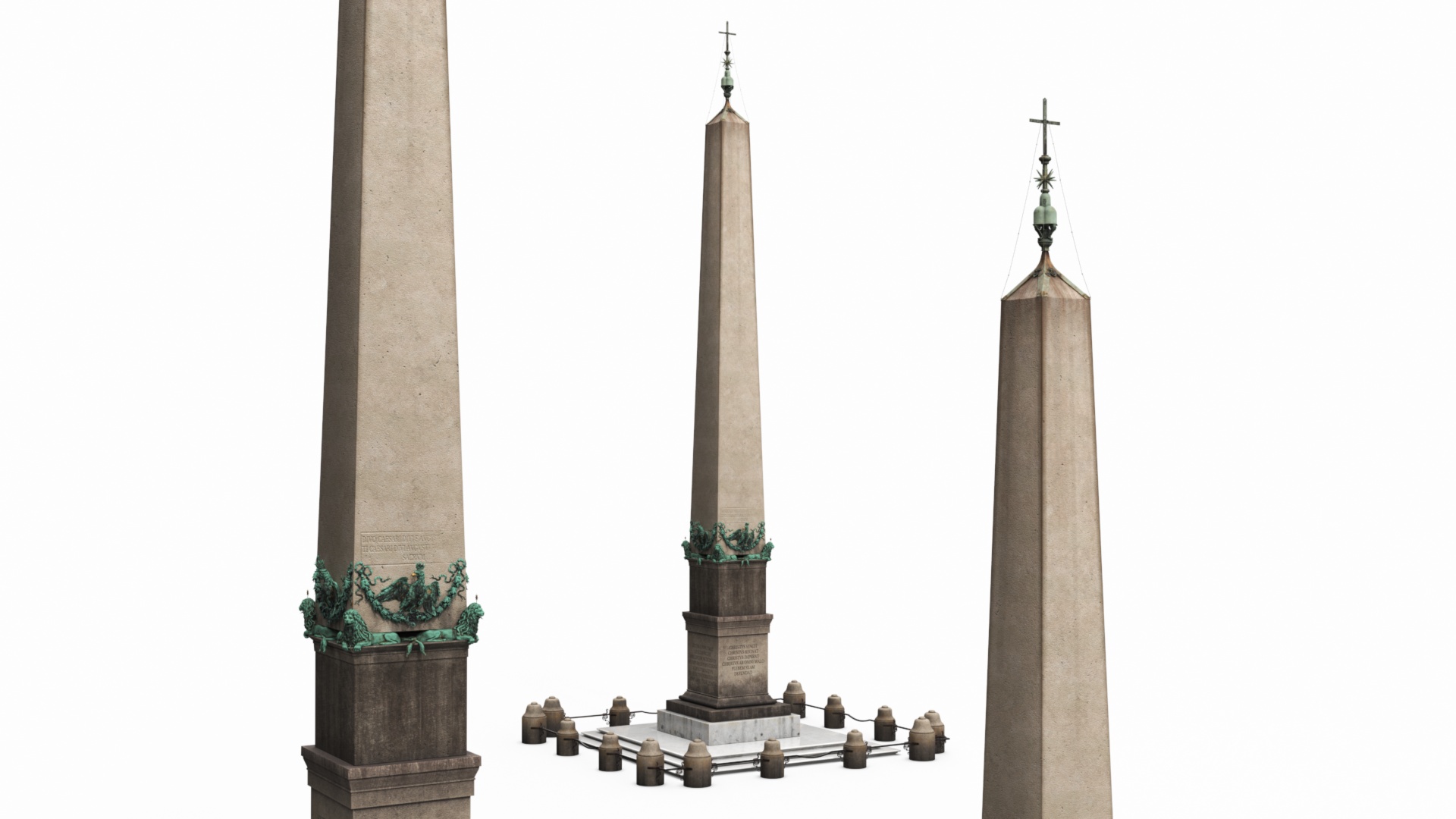 3D Vatican Obelisk with Railing model