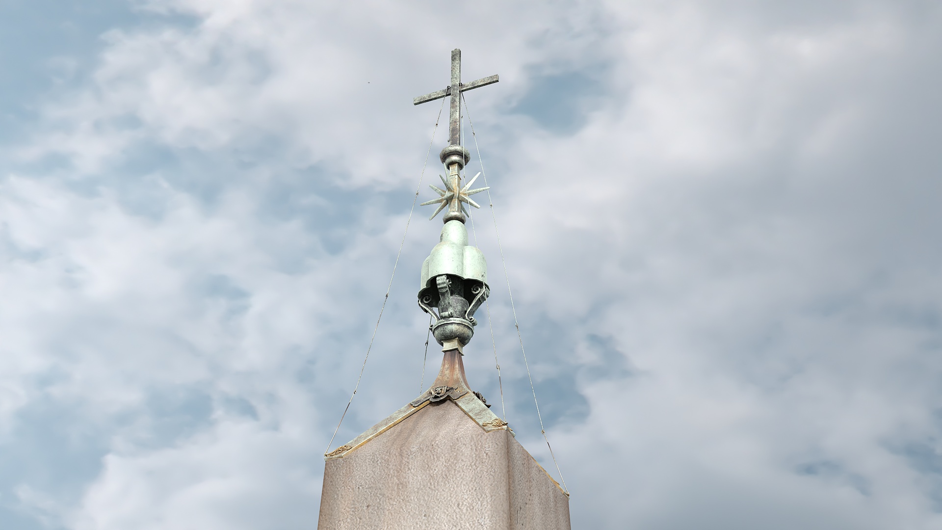 3D Vatican Obelisk with Railing model