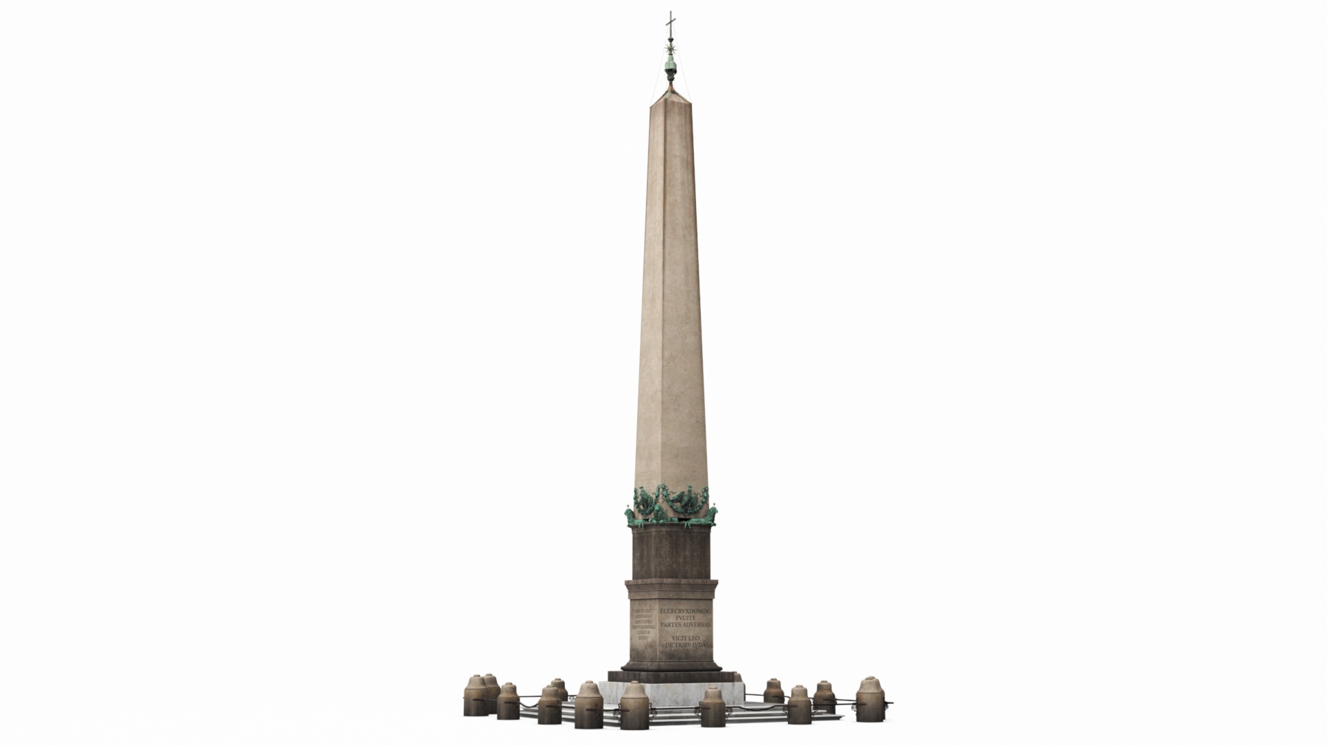 3D Vatican Obelisk with Railing model