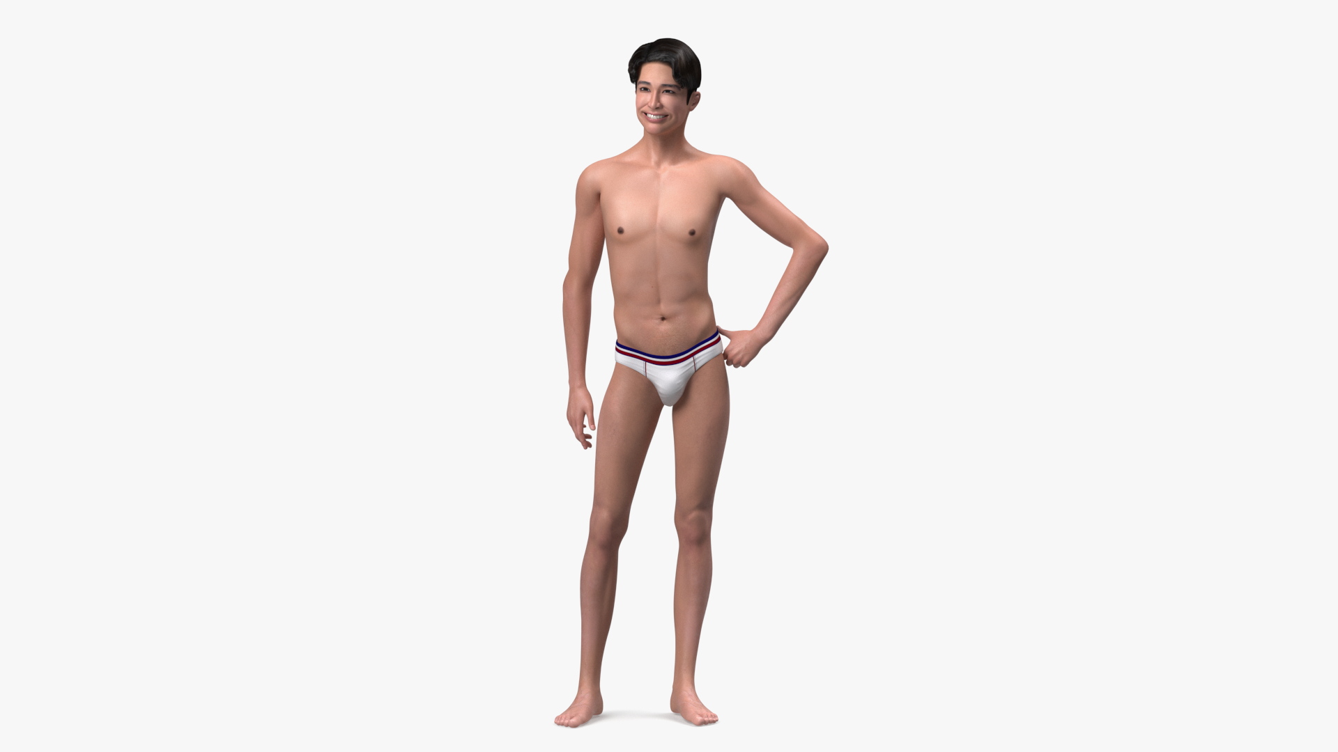 Smiling Chinese Man Underwear 3D model