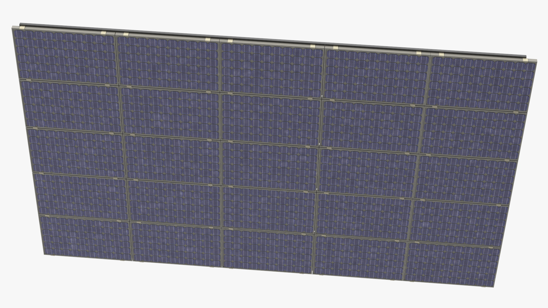 3D Solar Panel Array on Concrete Supports model