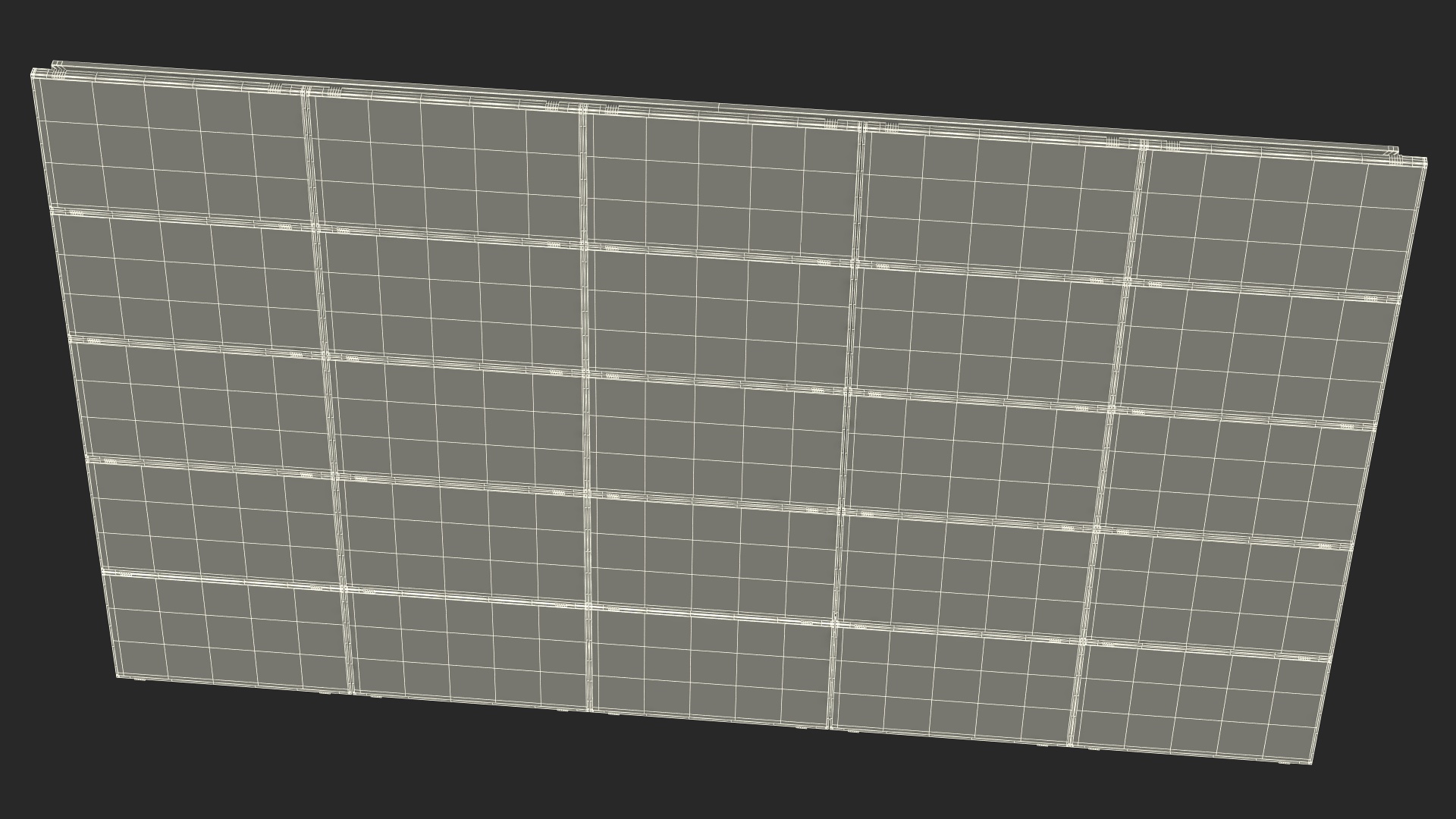 3D Solar Panel Array on Concrete Supports model