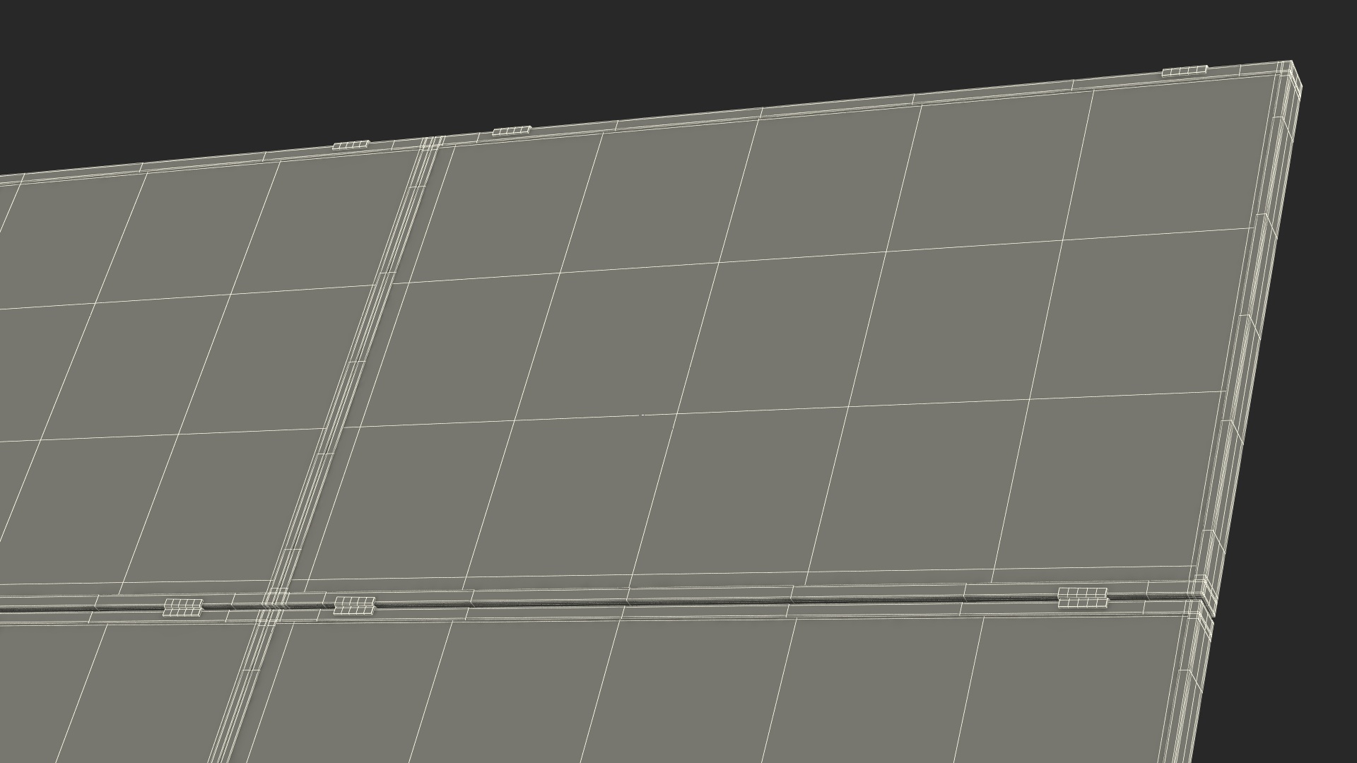 3D Solar Panel Array on Concrete Supports model