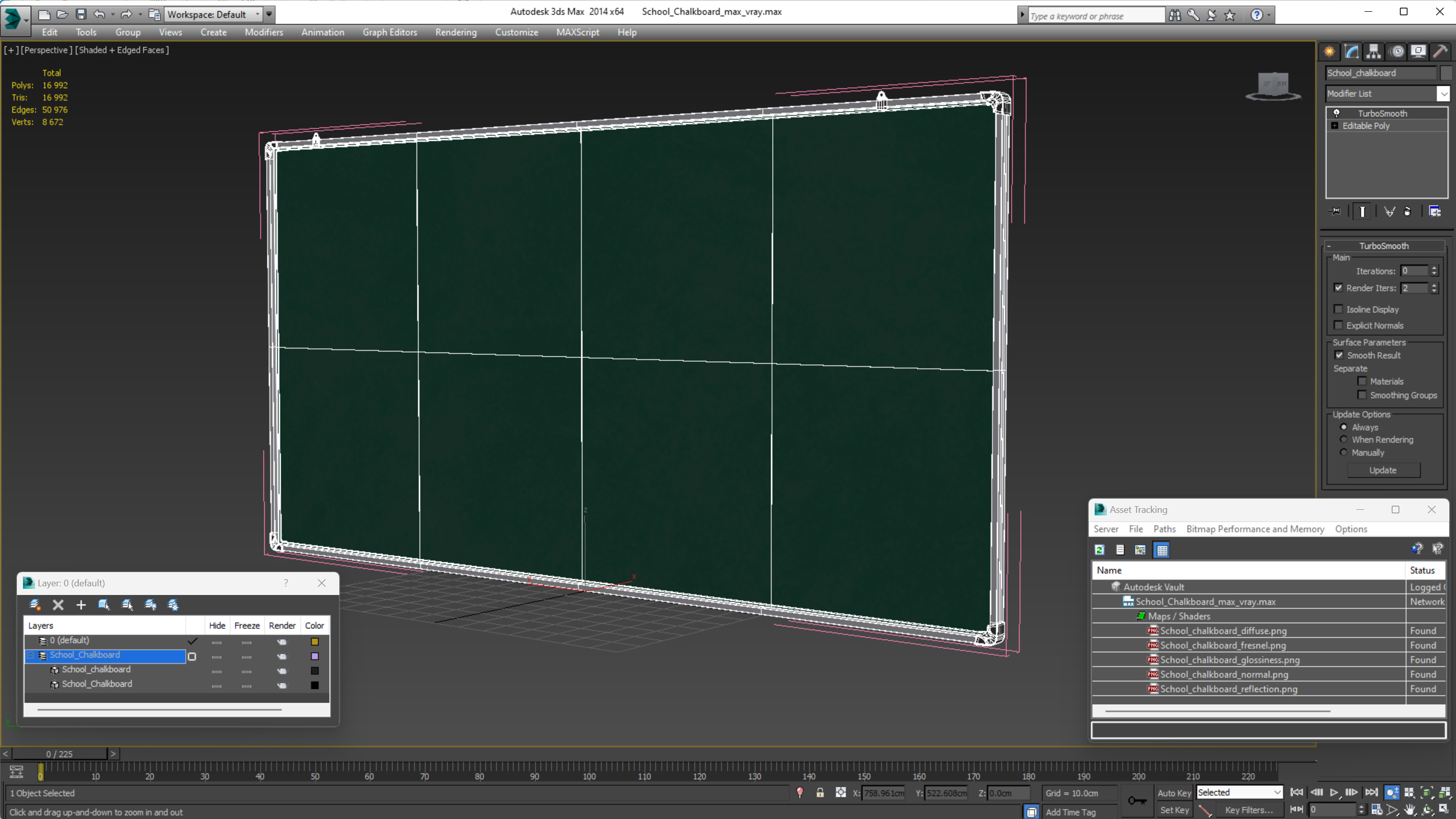 School chalkboard 3D