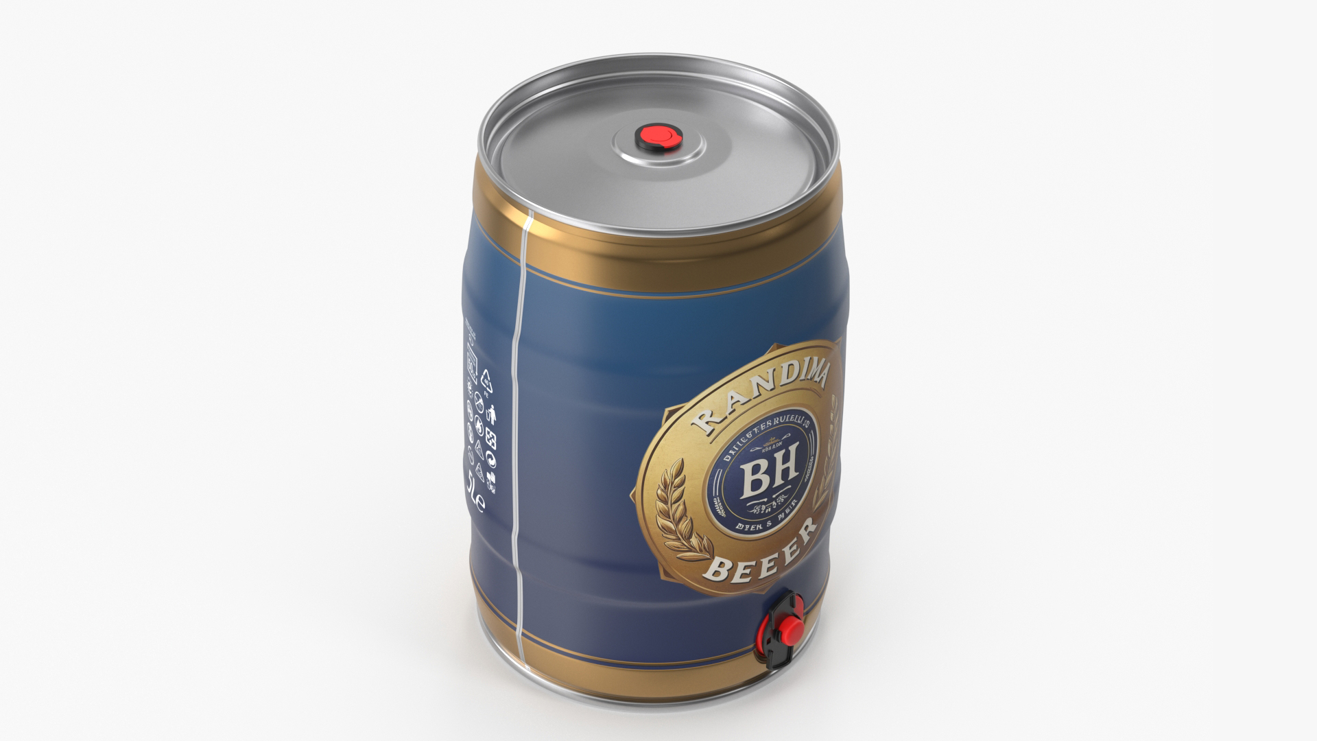 Metal Beer Keg with Logo 3D model