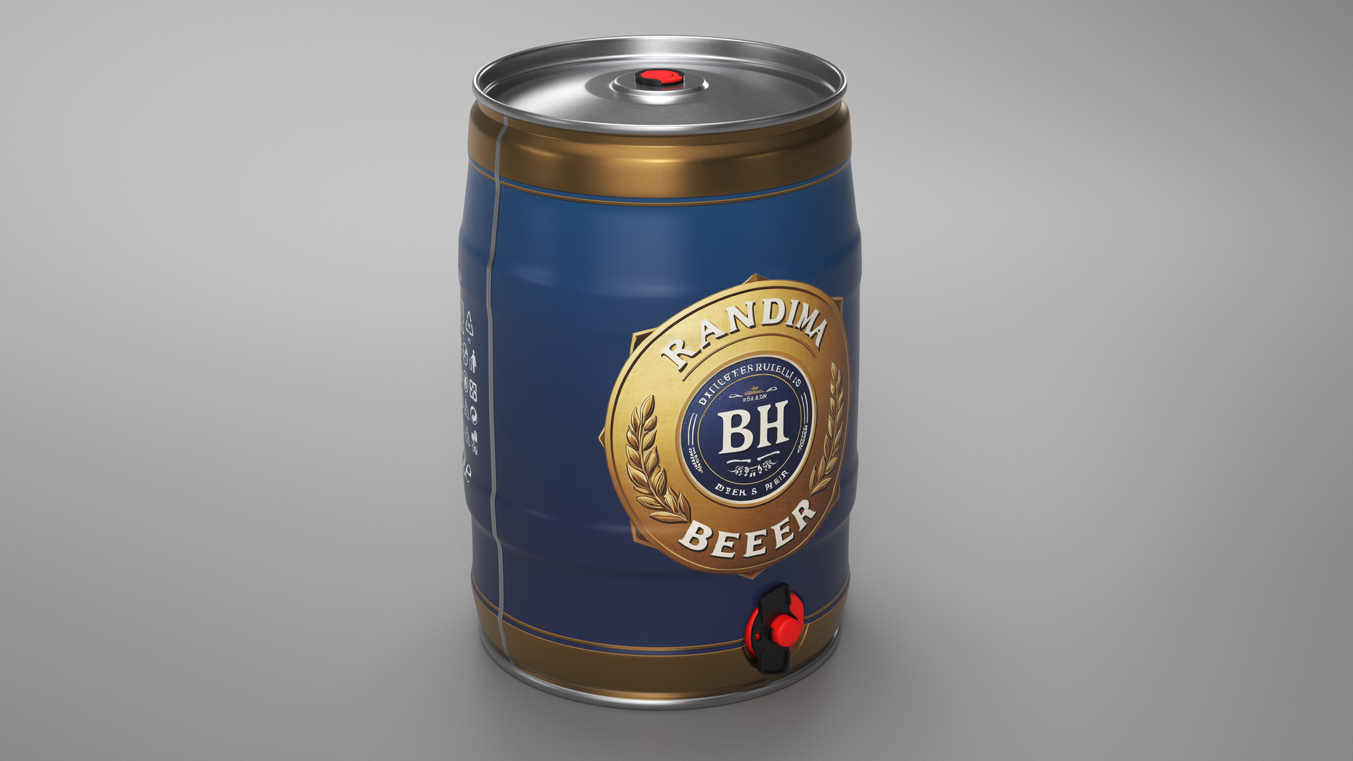 Metal Beer Keg with Logo 3D model