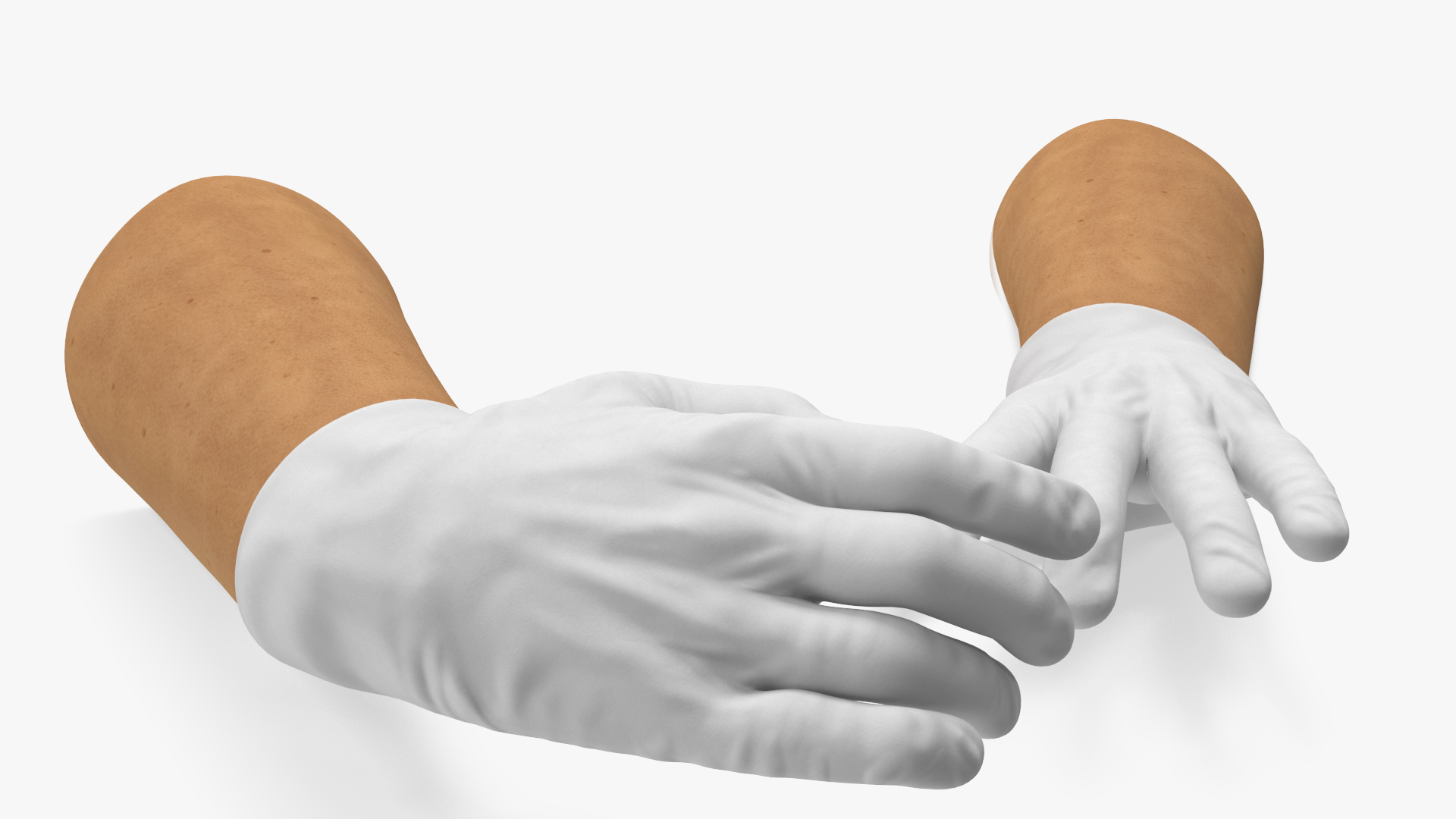 3D Hands Wearing Medical Gloves White Rigged