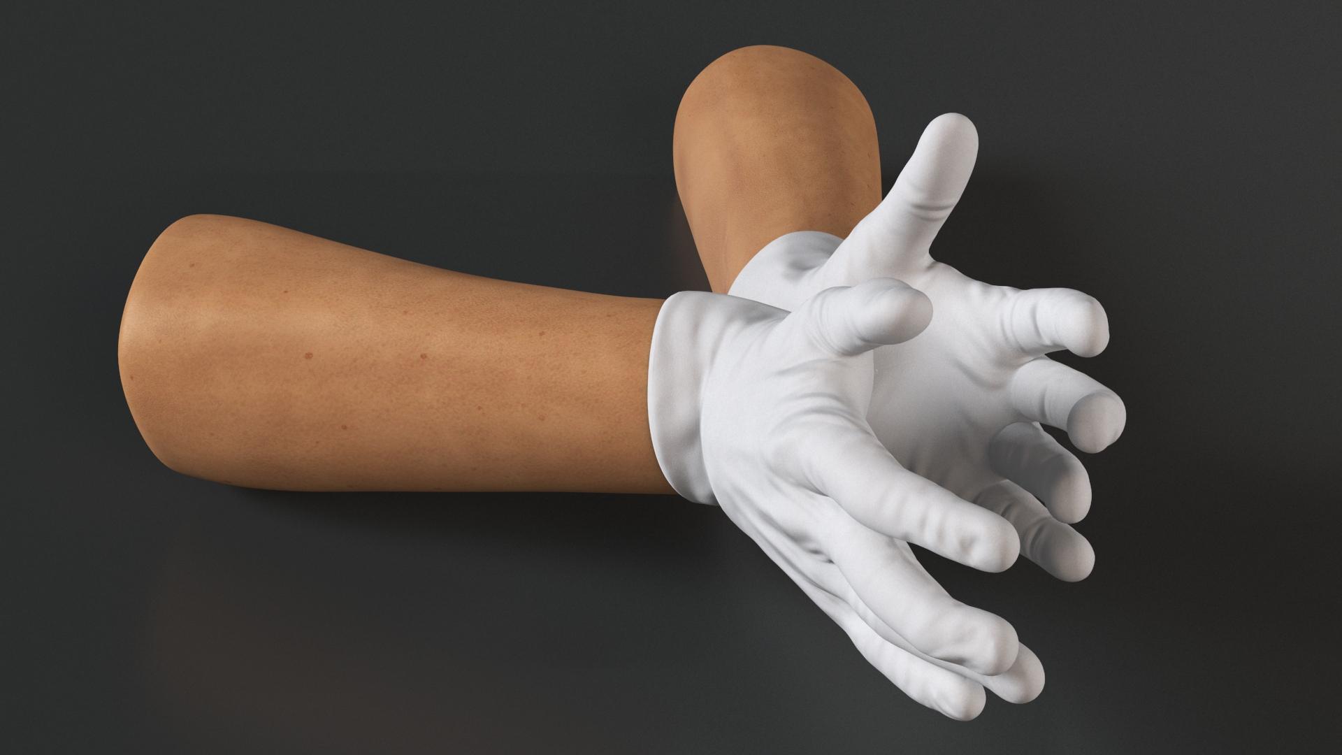 3D Hands Wearing Medical Gloves White Rigged