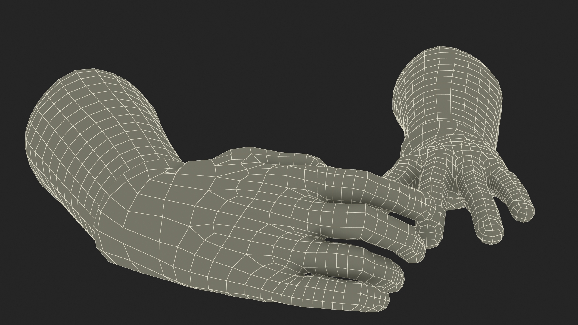 3D Hands Wearing Medical Gloves White Rigged