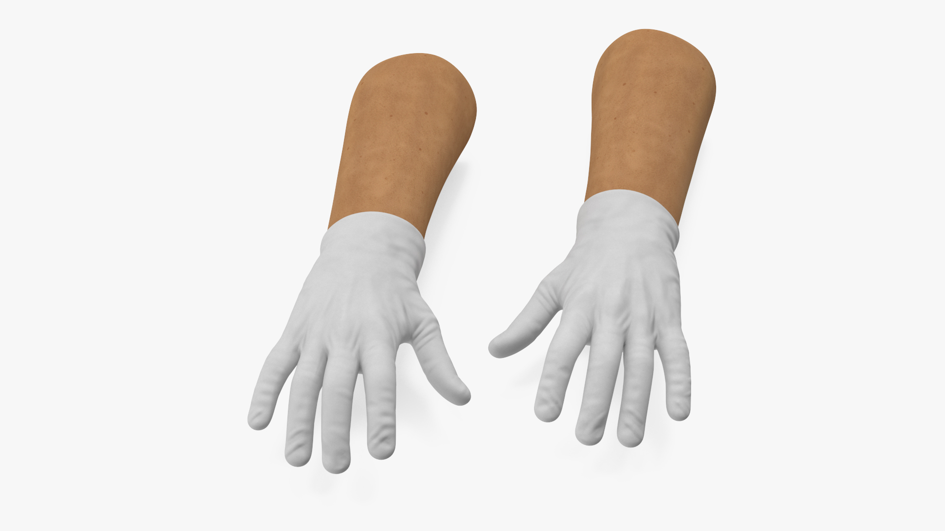 3D Hands Wearing Medical Gloves White Rigged