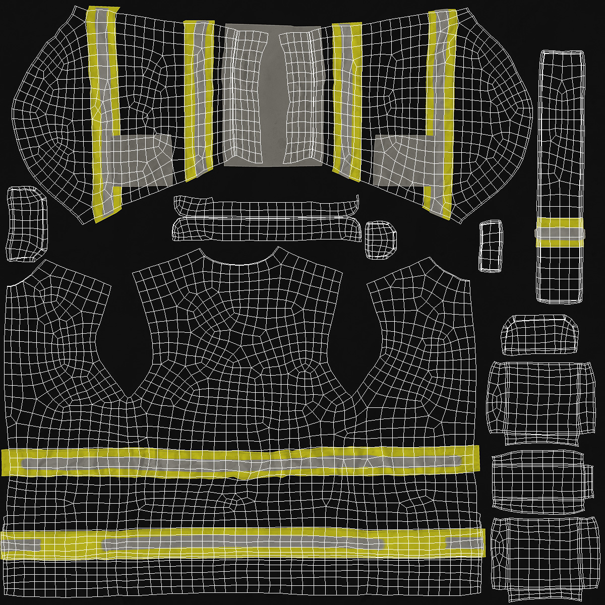 3D Black Firefighter Heat Protection Suit model