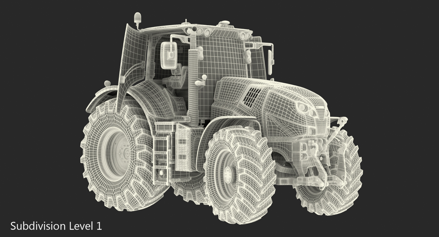 3D model Tractor Dirty Rigged