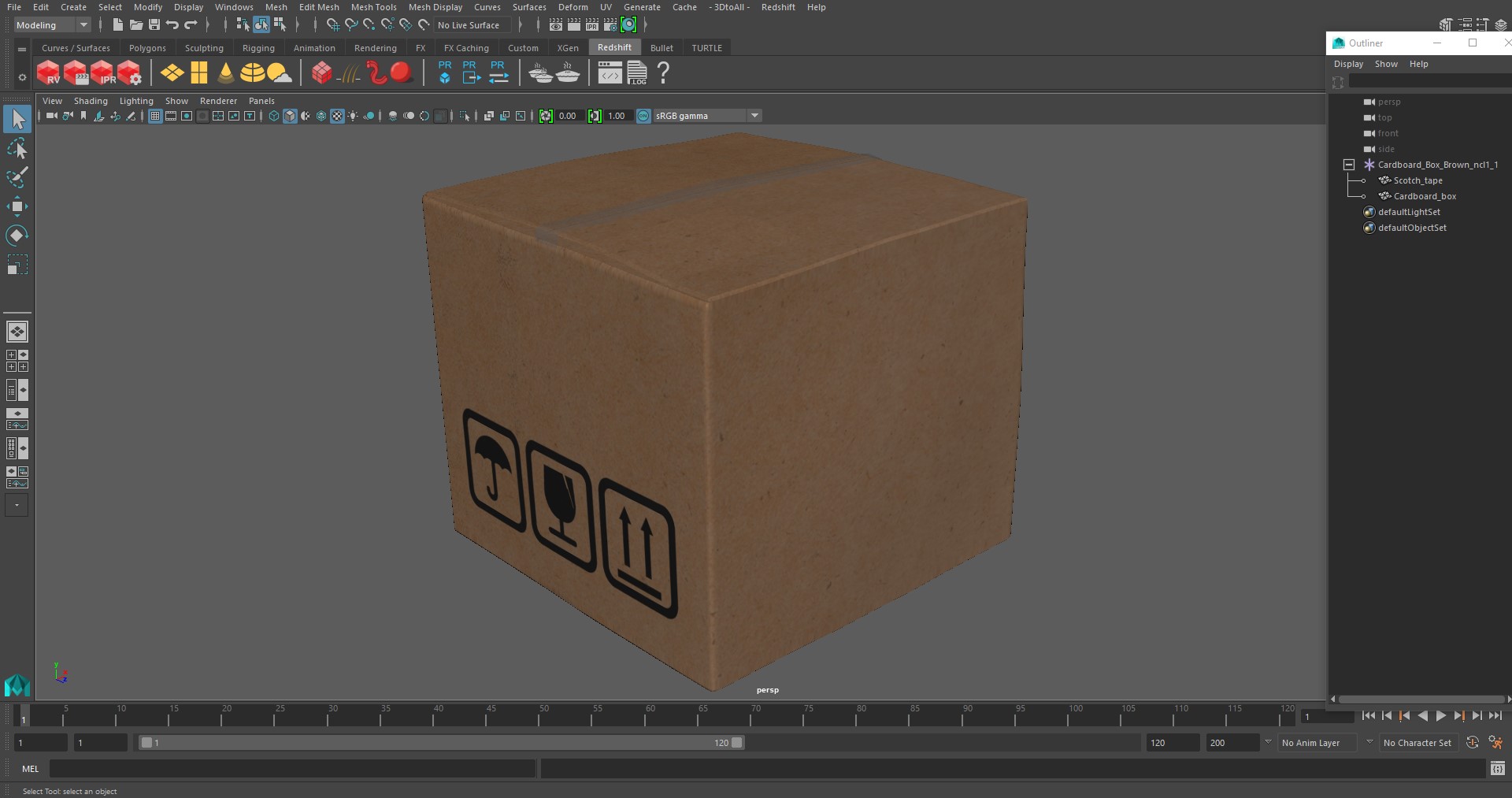 Cardboard Box Brown 3D model