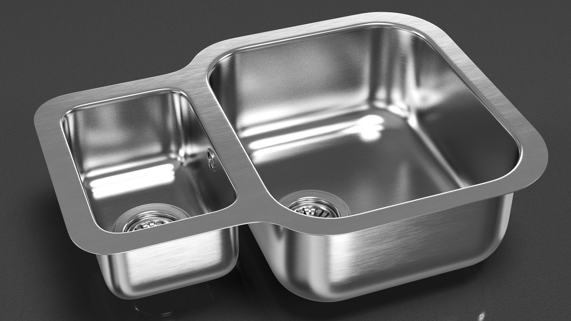 3D model Undermount Double Bowl Kitchen Sink