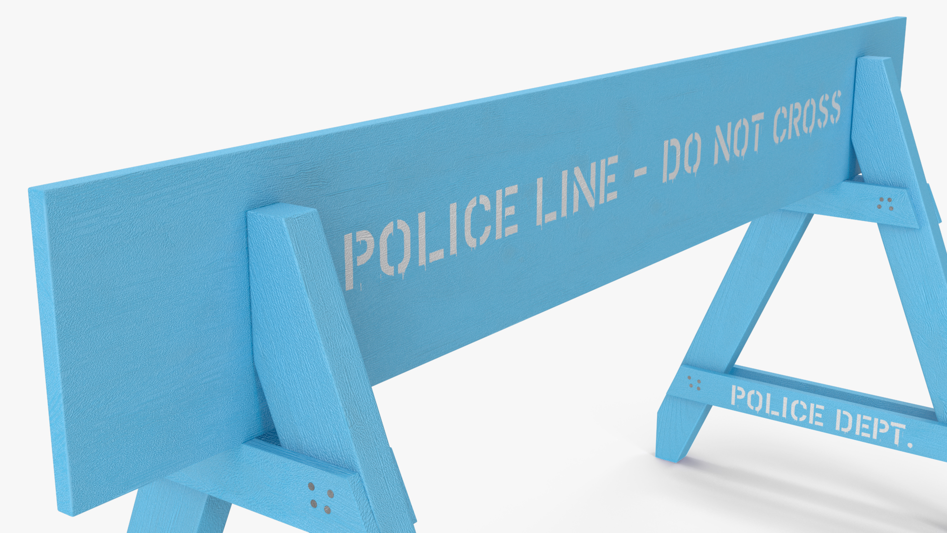 3D Police Wooden Traffic Barricade