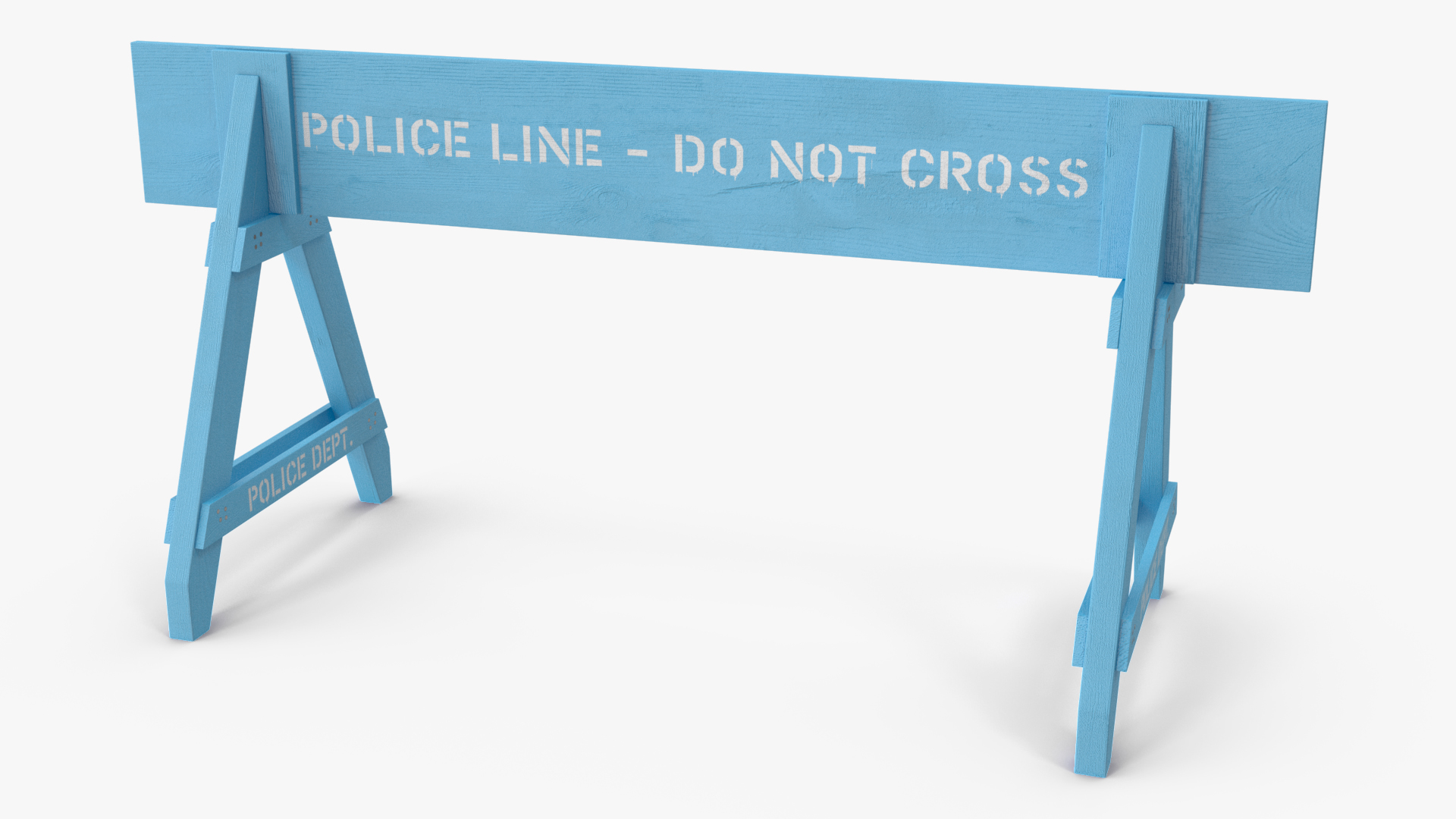 3D Police Wooden Traffic Barricade