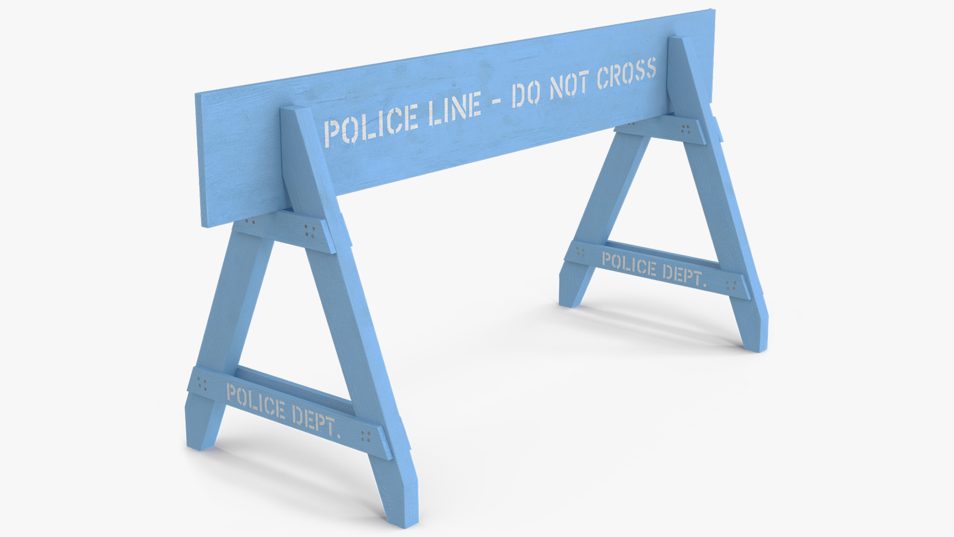 3D Police Wooden Traffic Barricade