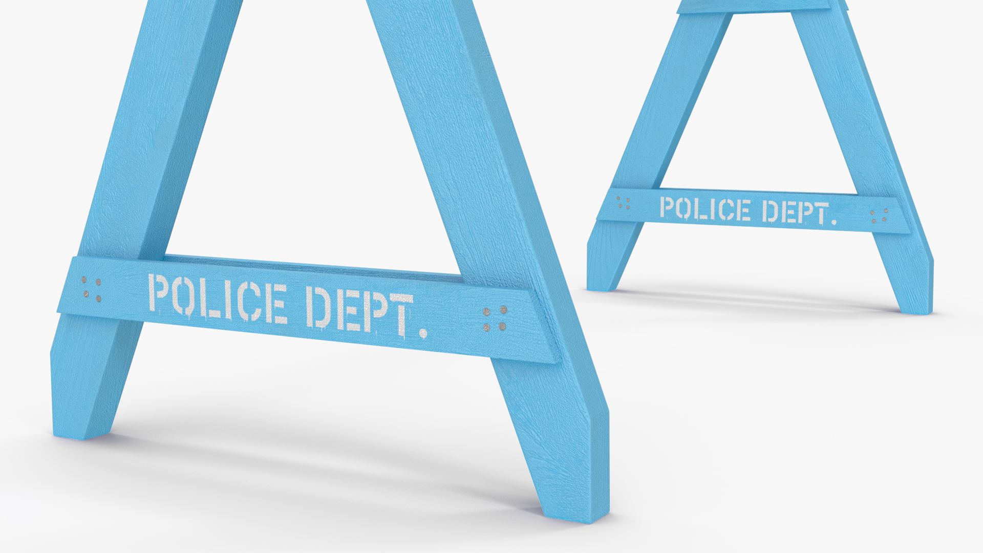 3D Police Wooden Traffic Barricade